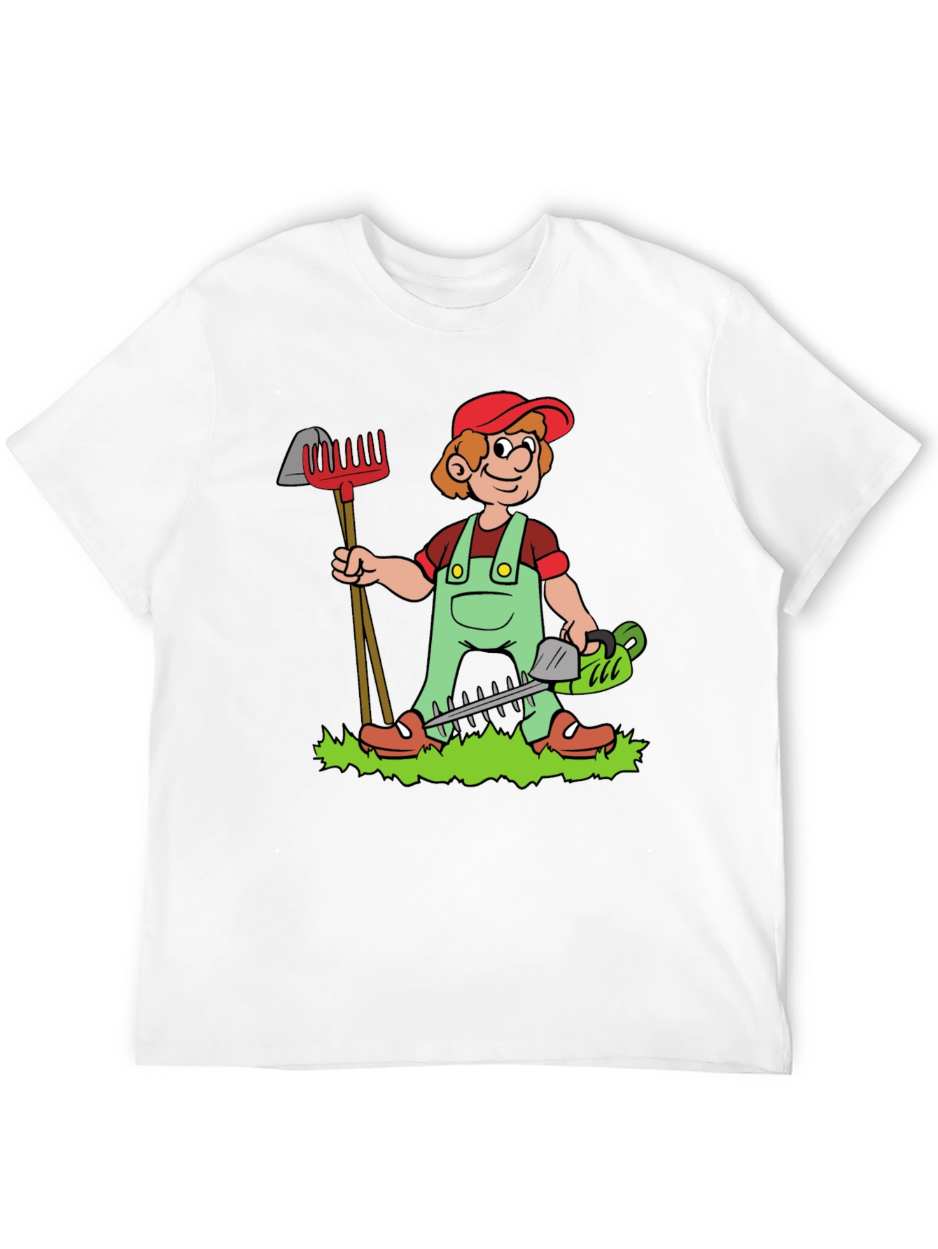 Gardener Cartoon Black T-Shirt