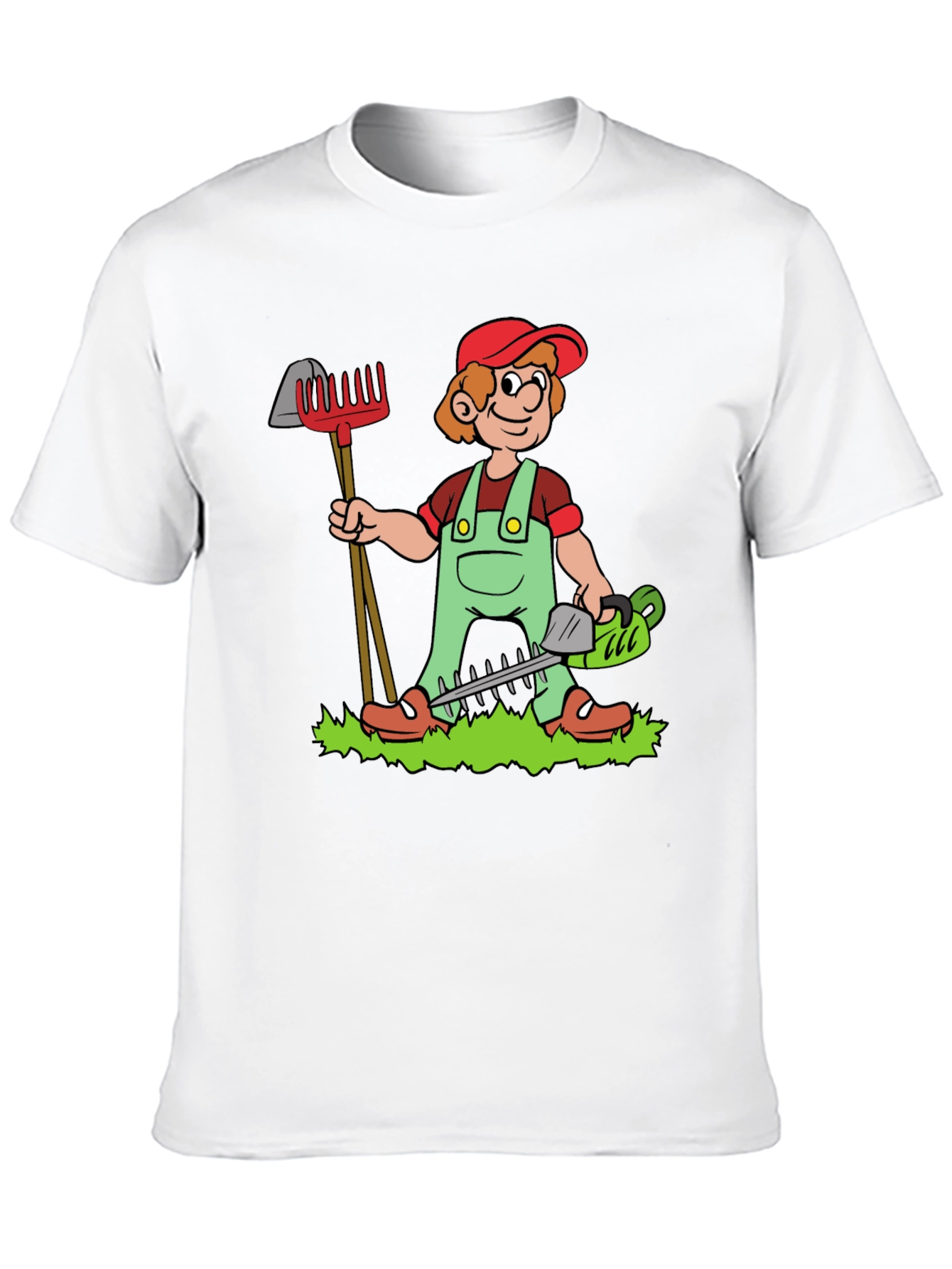Gardener Cartoon Black T-Shirt