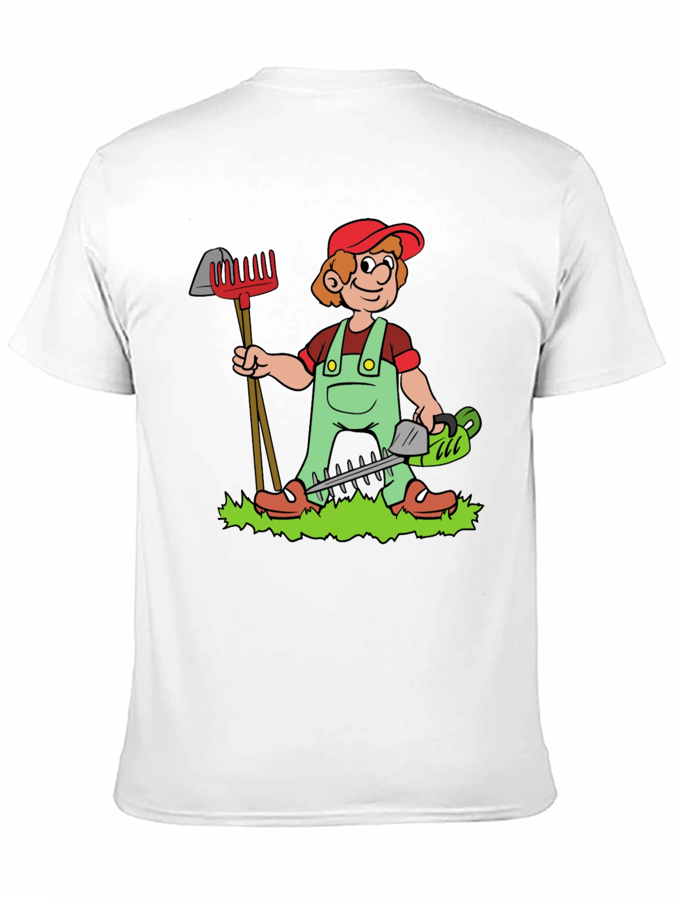 Gardener Cartoon Black T-Shirt