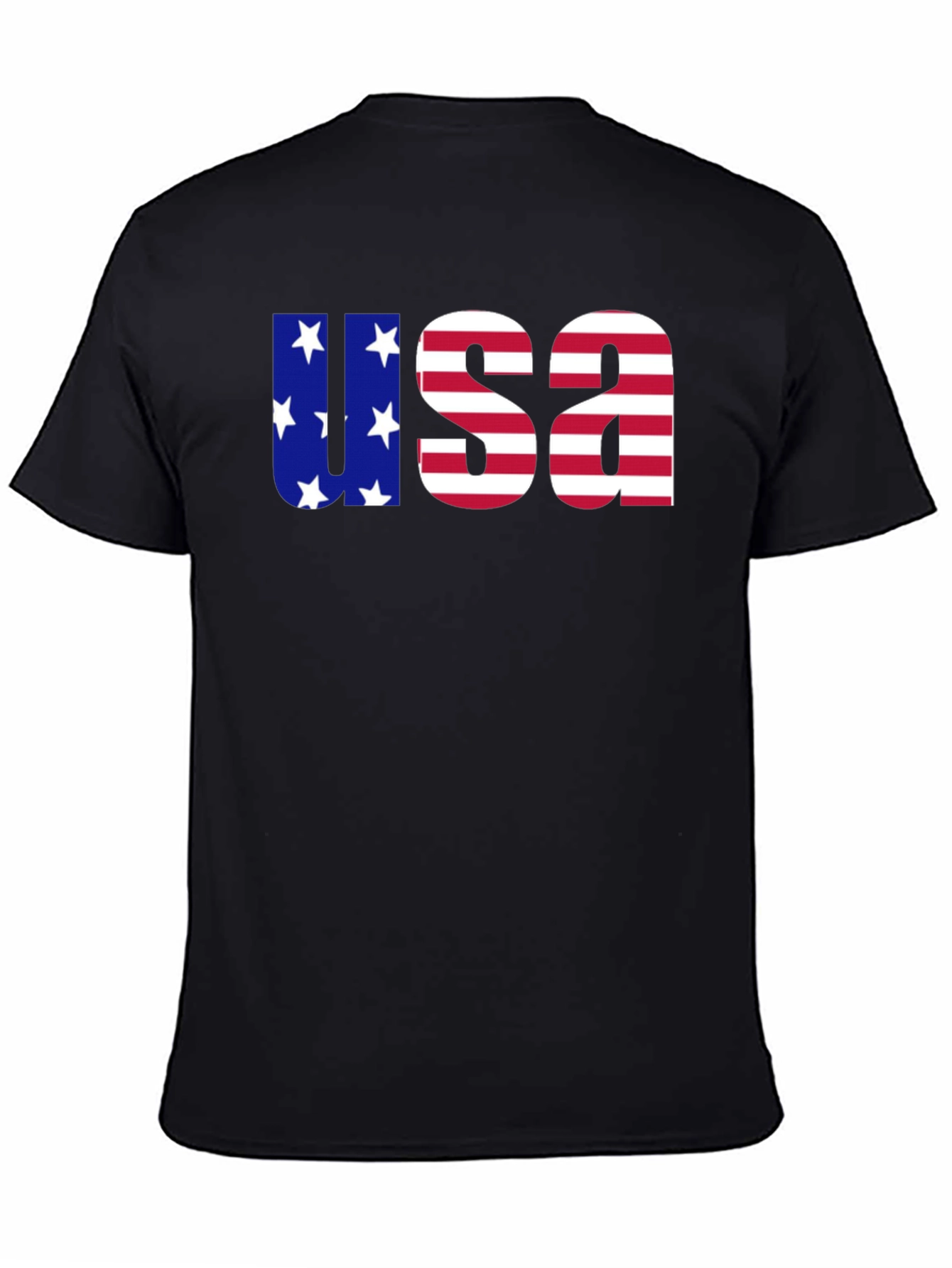 USA Flag Graphic Print Crew Neck T-Shirt
