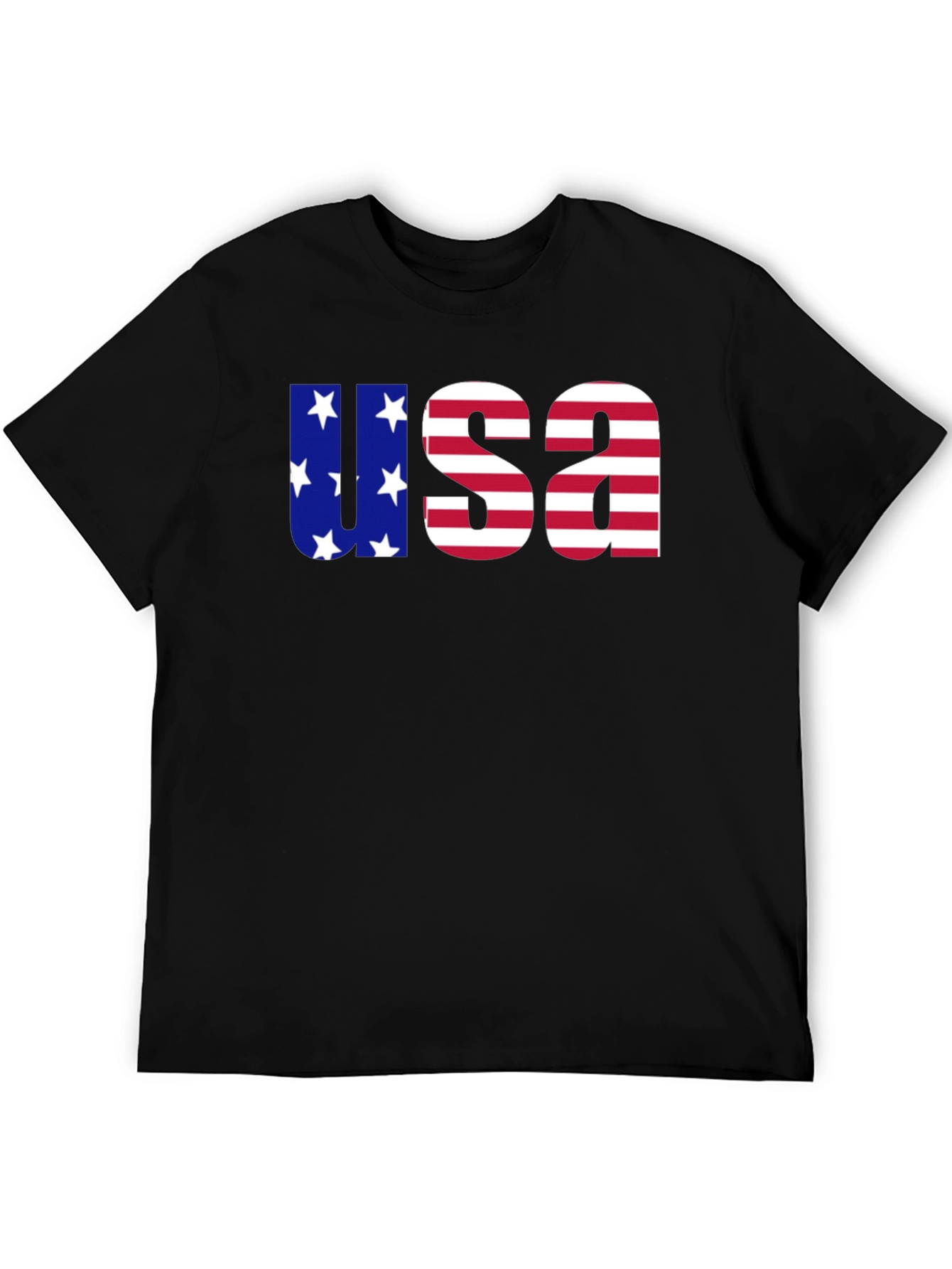 USA Flag Graphic Print Crew Neck T-Shirt