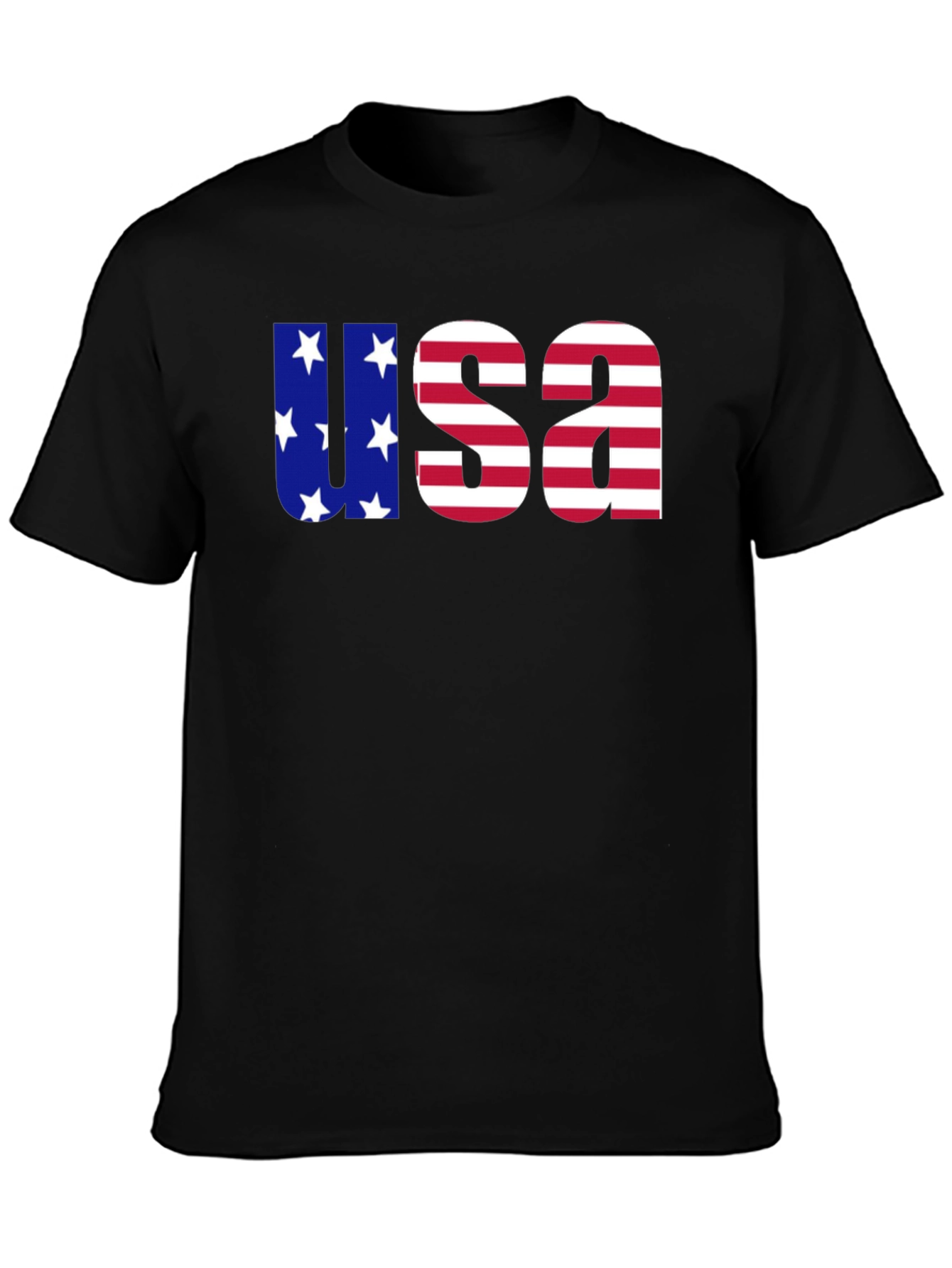 USA Flag Graphic Print Crew Neck T-Shirt