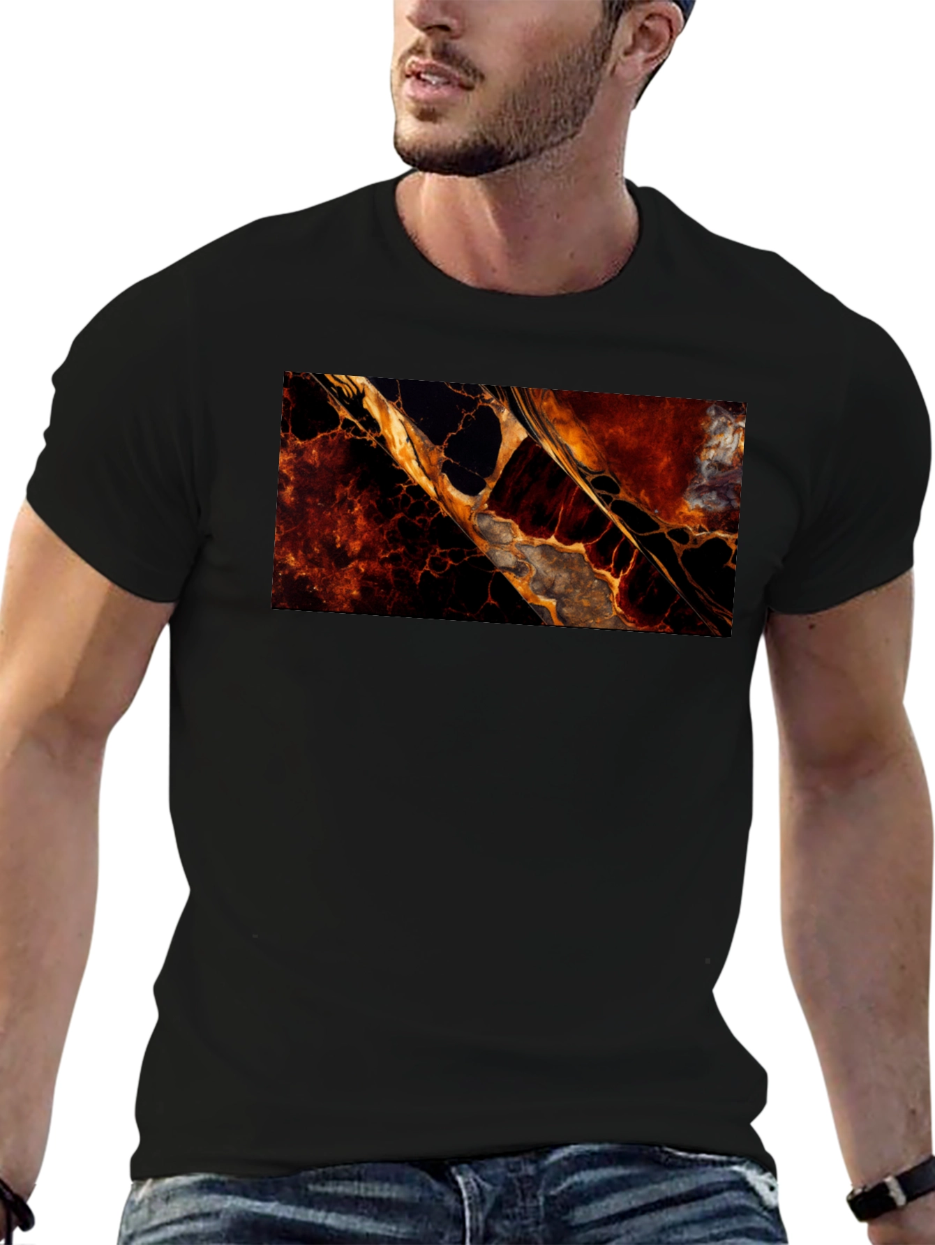 Abstract Lava Flow Graphic T-Shirt