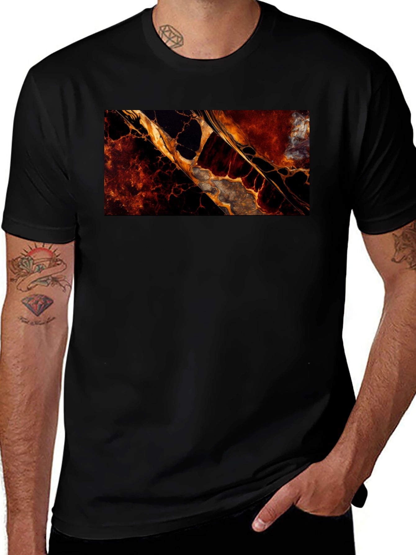 Abstract Lava Flow Graphic T-Shirt