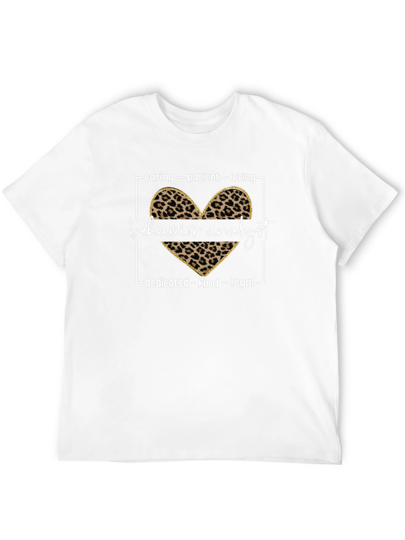 Behavior Analyst Leopard Heart Graphic Tee
