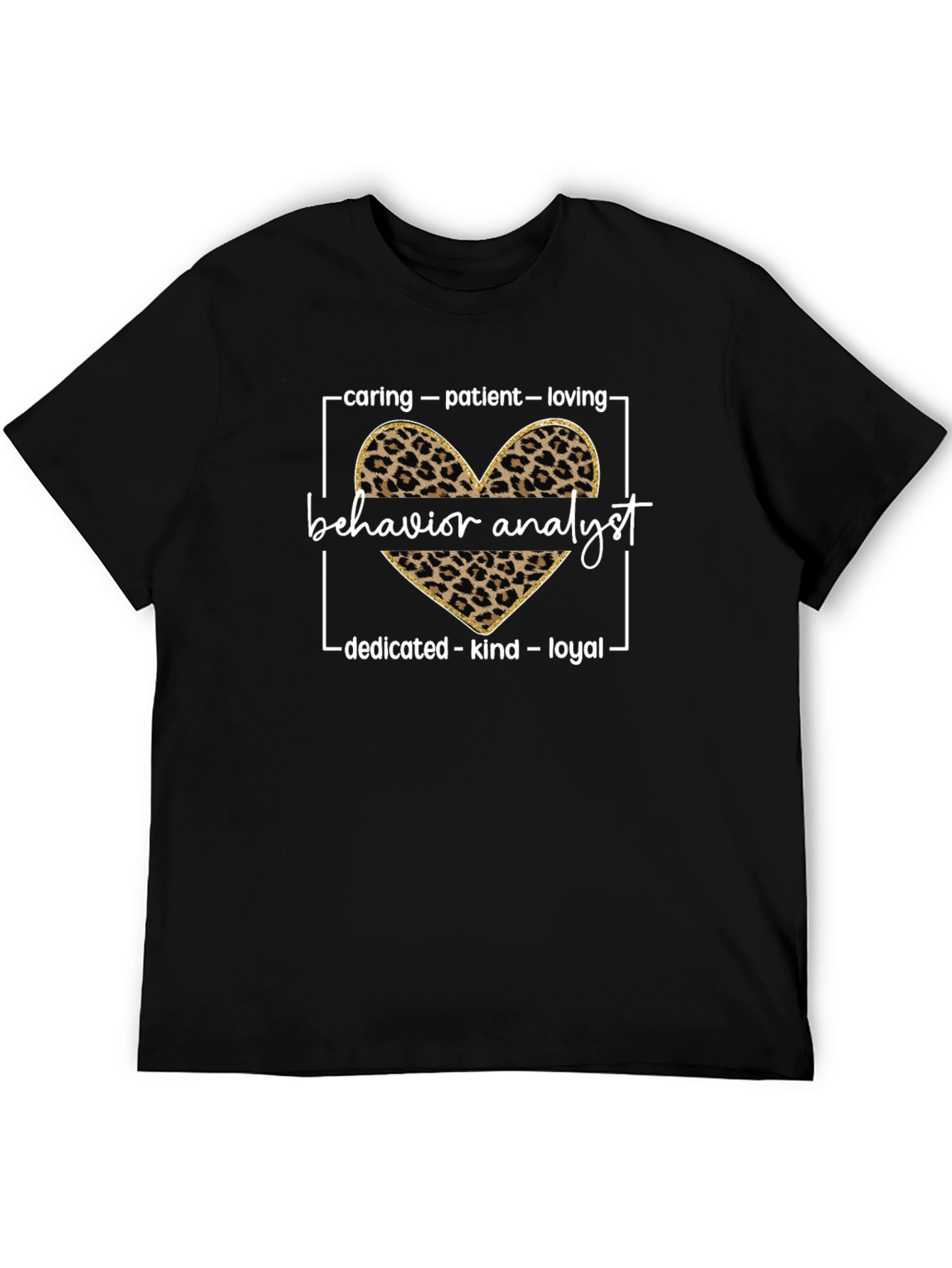 Behavior Analyst Leopard Heart Graphic Tee