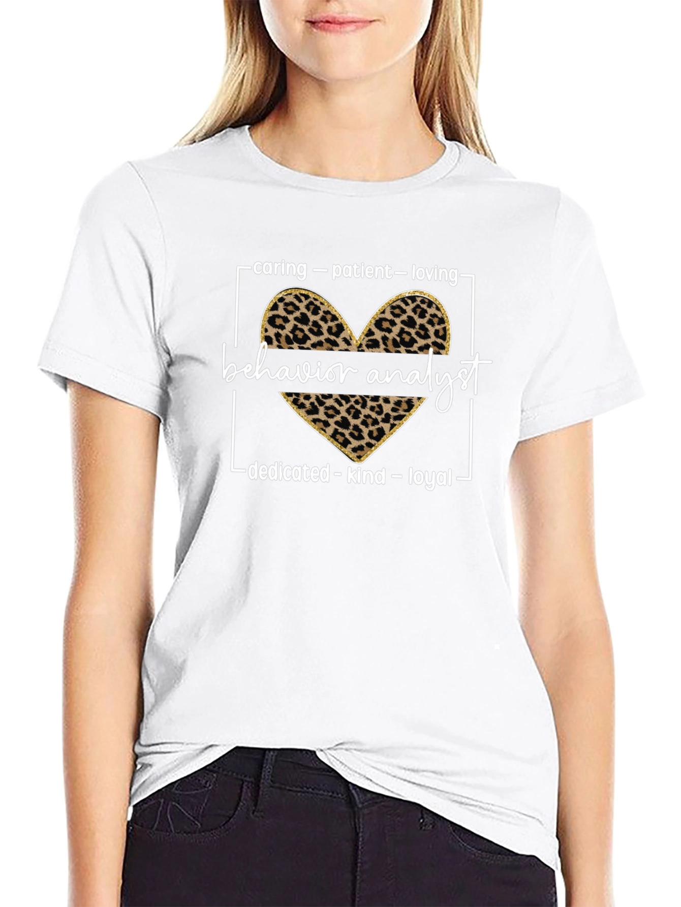 Behavior Analyst Leopard Heart Graphic Tee
