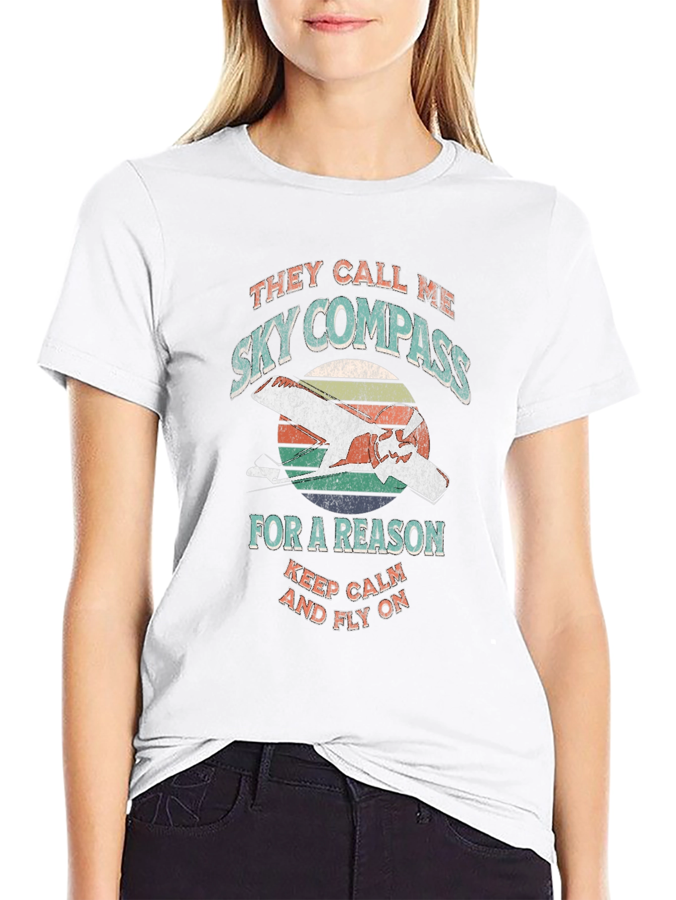 Sky Compass Retro Graphic T-Shirt