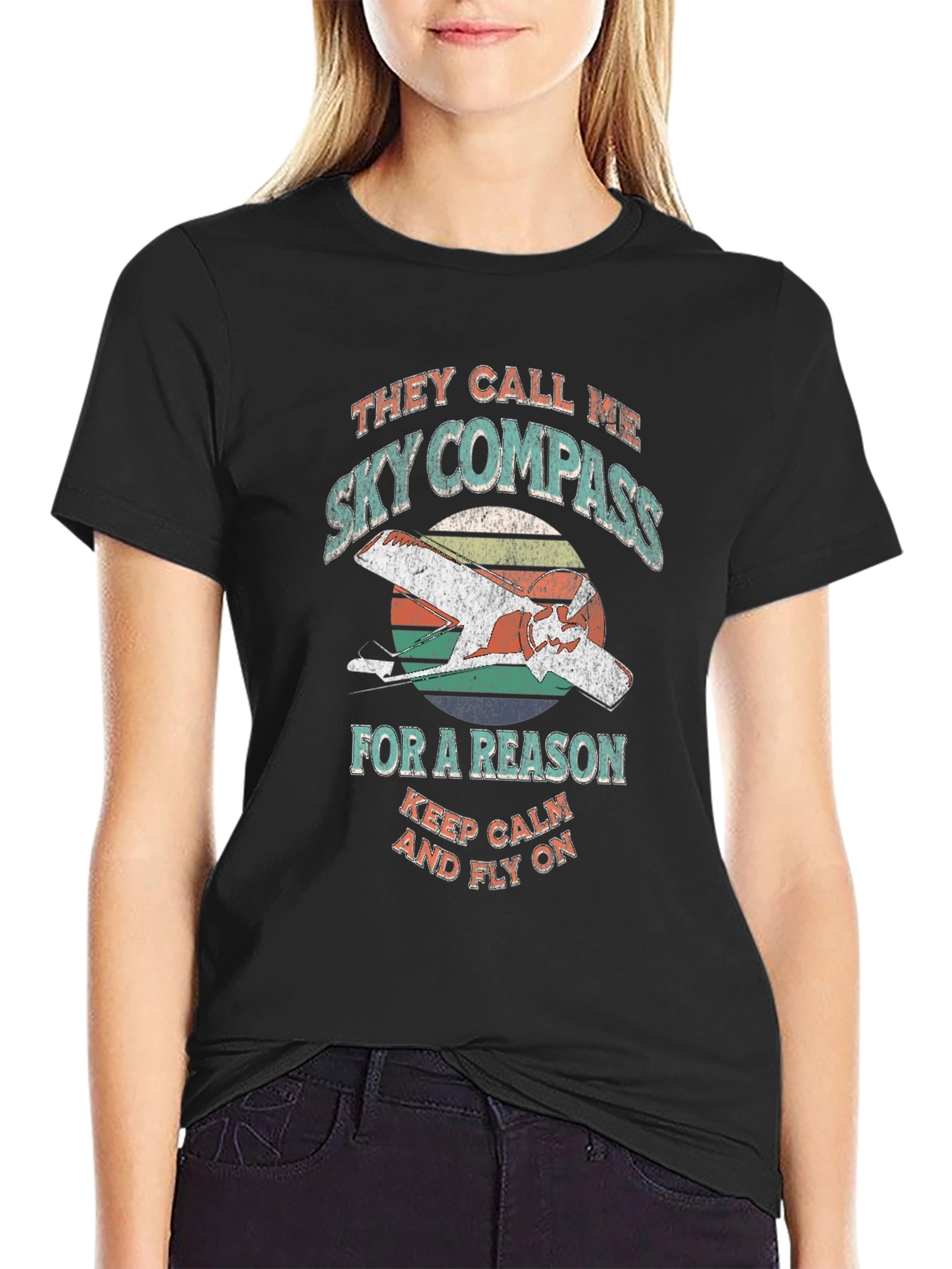 Sky Compass Retro Graphic T-Shirt