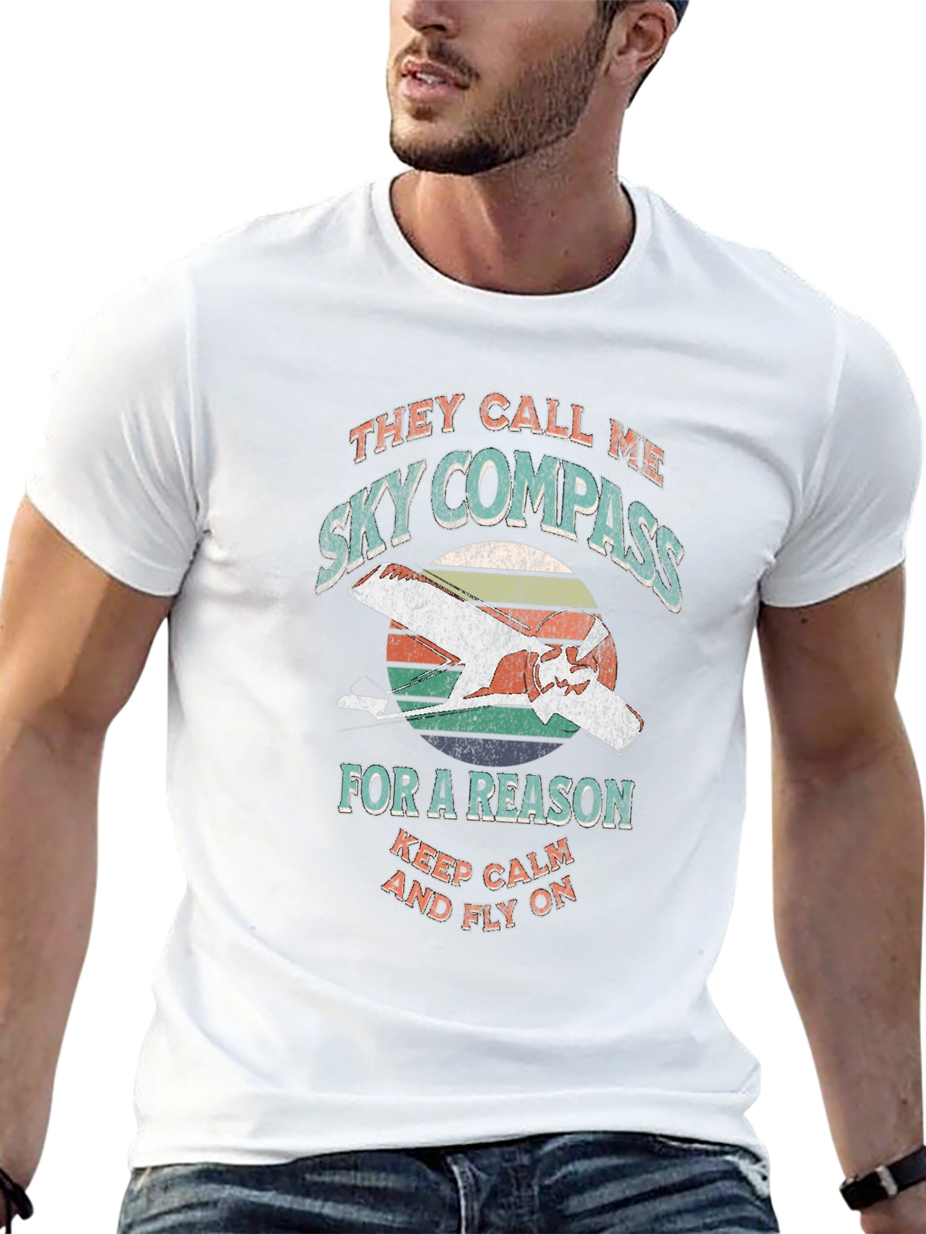 Sky Compass Retro Graphic T-Shirt