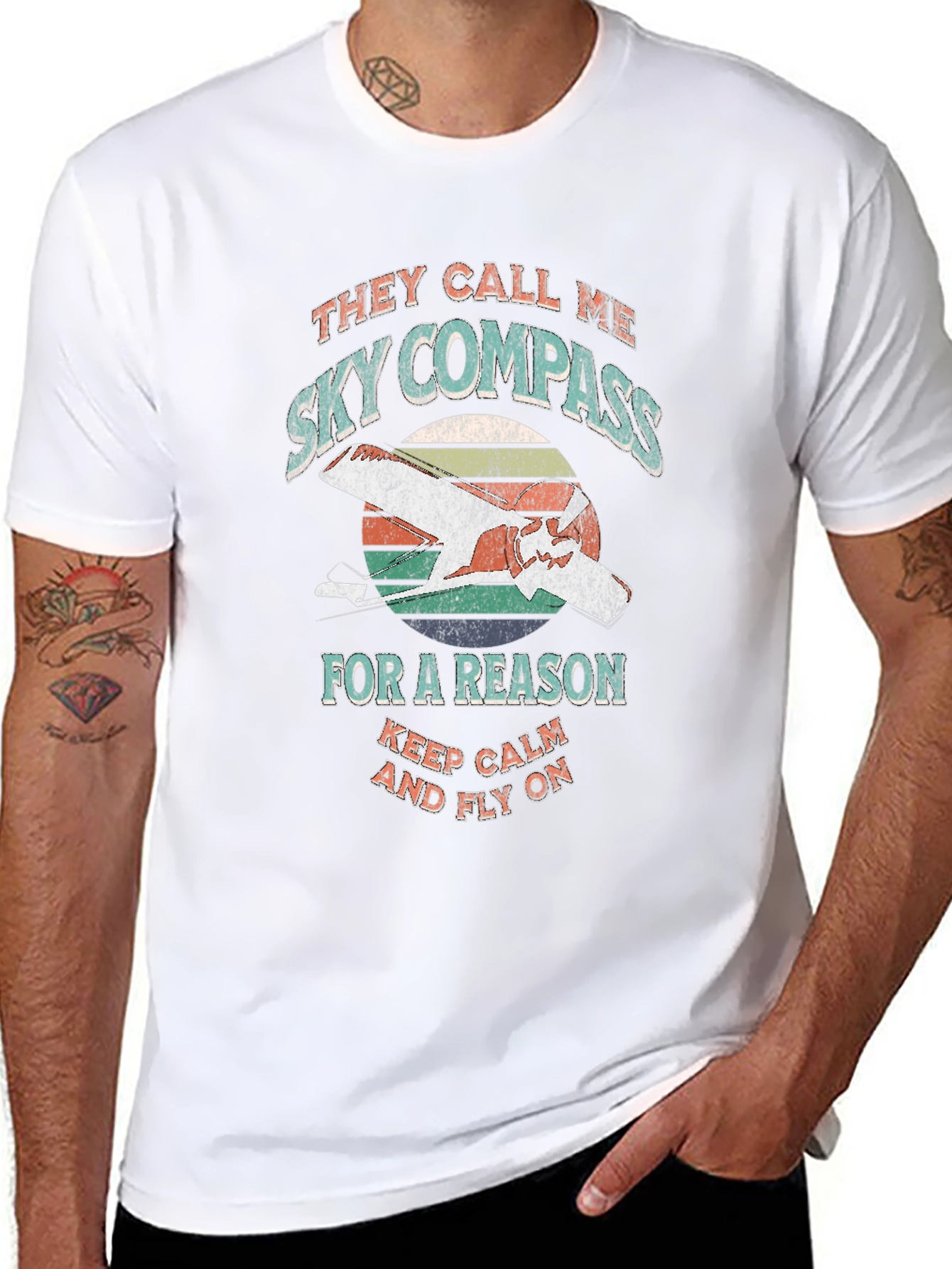 Sky Compass Retro Graphic T-Shirt