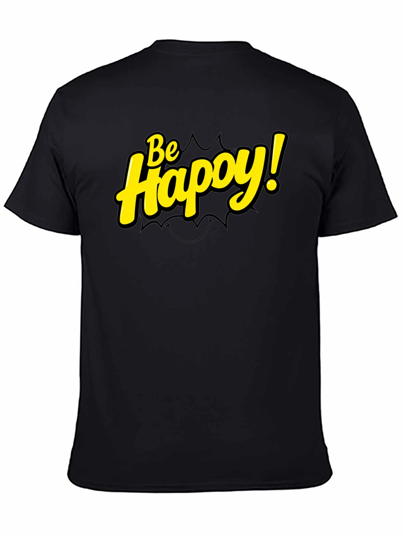 Be Happy! Black Graphic Tee