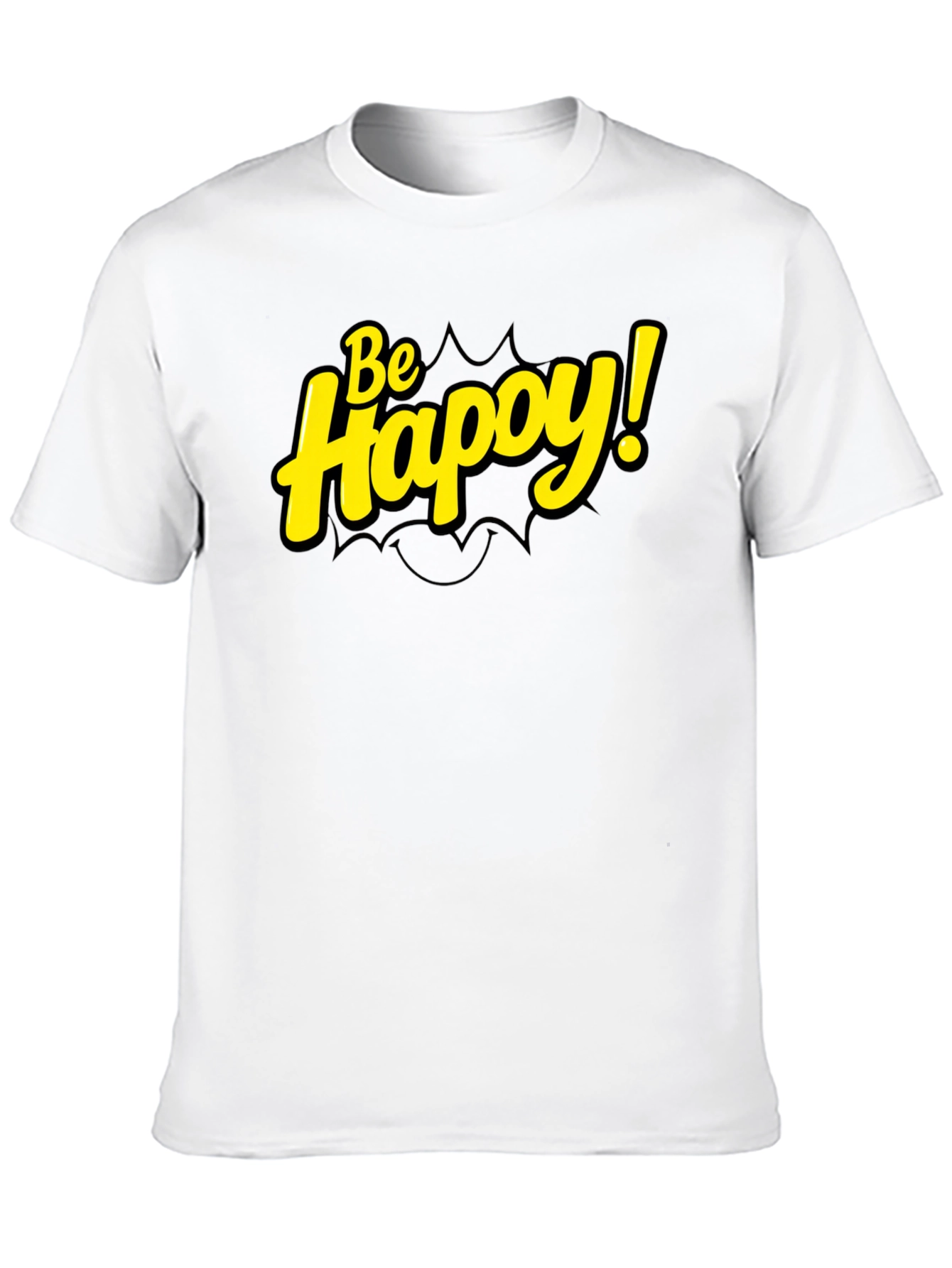 Be Happy! Black Graphic Tee