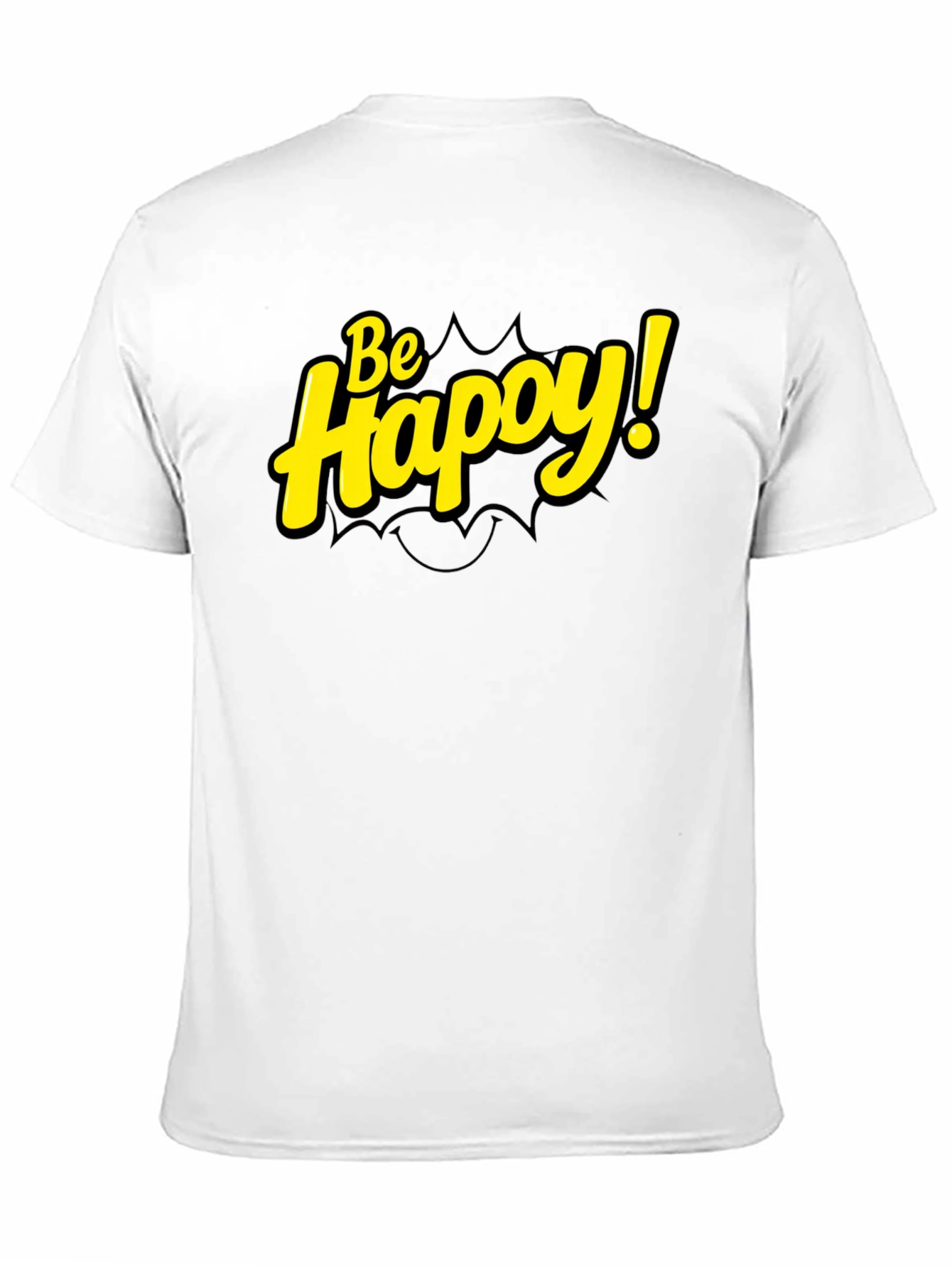 Be Happy! Black Graphic Tee