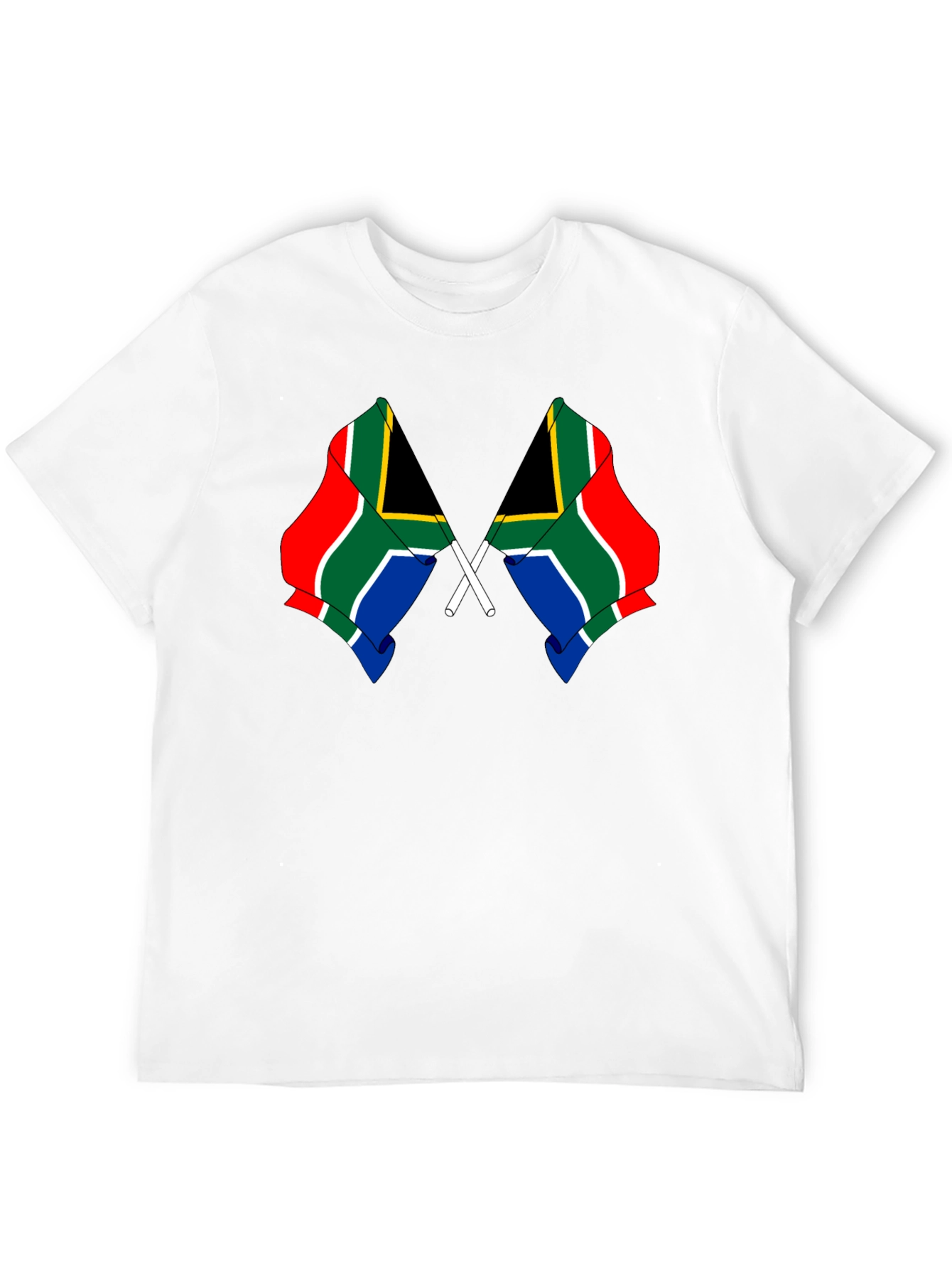 South Africa Flag Graphic Tee - Black Cotton Shirt