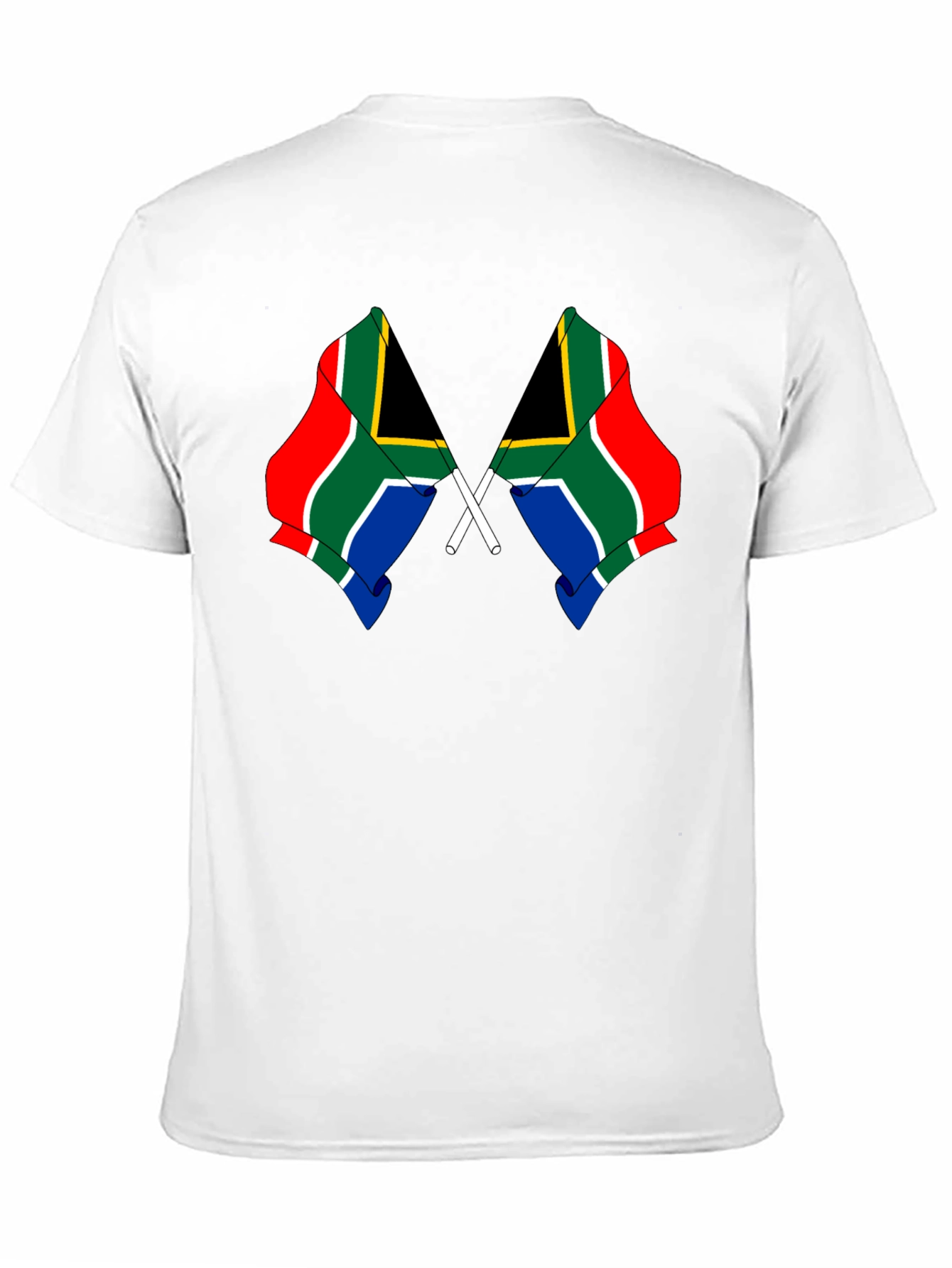 South Africa Flag Graphic Tee - Black Cotton Shirt