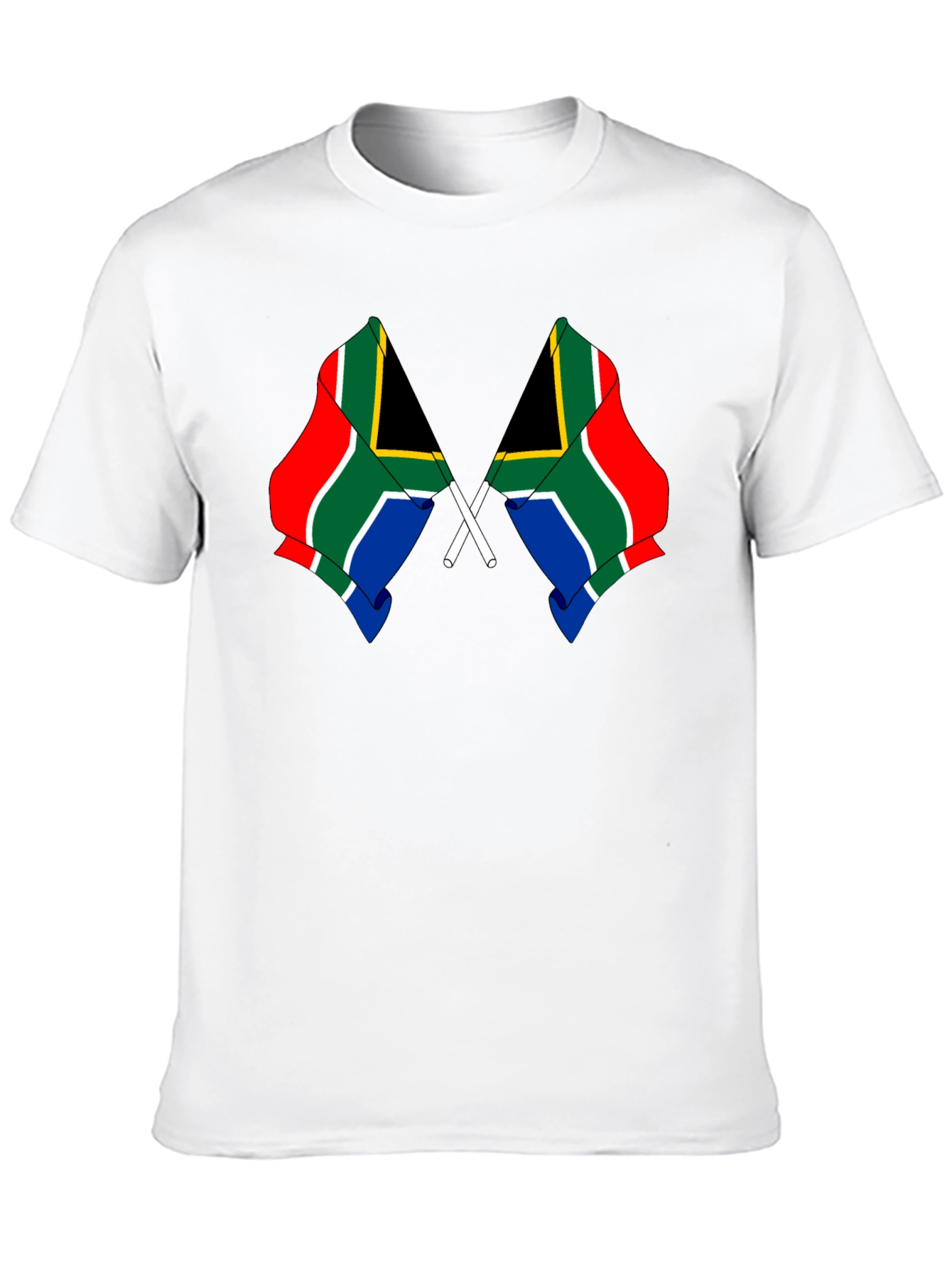 South Africa Flag Graphic Tee - Black Cotton Shirt