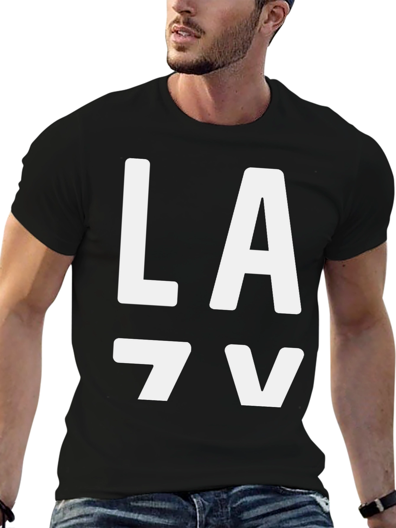 LA T-Shirt - Black Cotton Graphic Tee