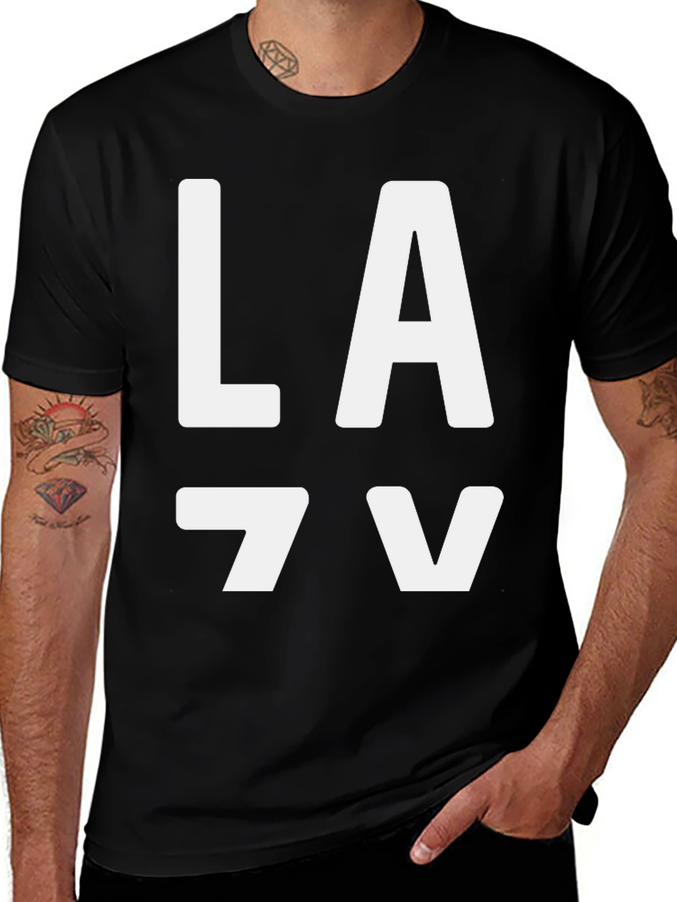 LA T-Shirt - Black Cotton Graphic Tee