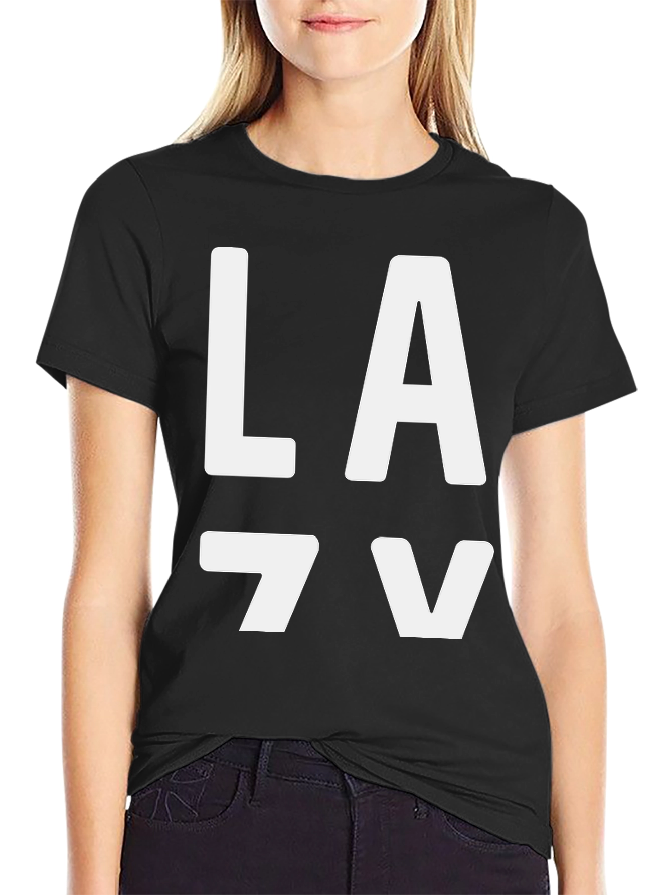 LA T-Shirt - Black Cotton Graphic Tee