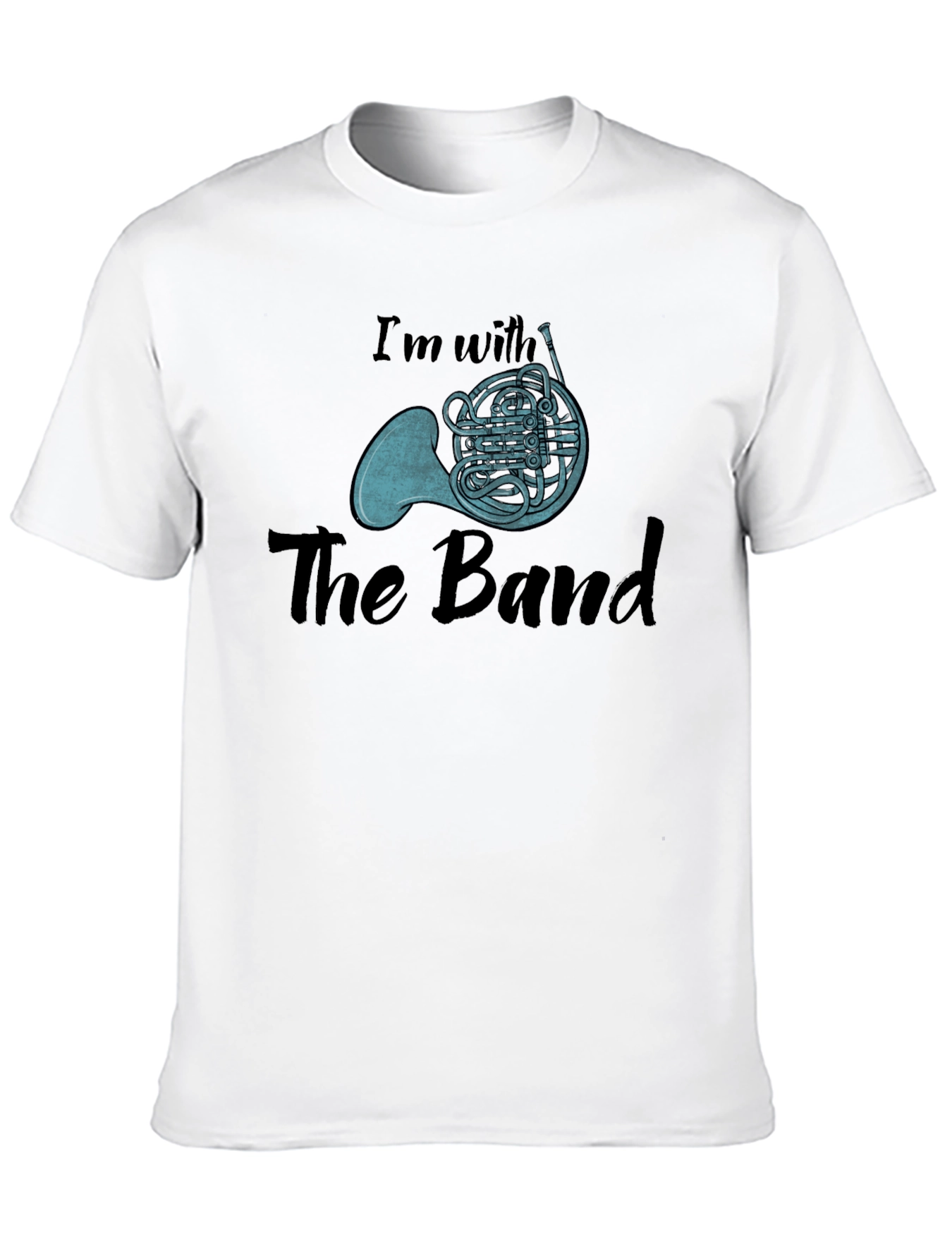 Im With The Band French Horn Black T-Shirt