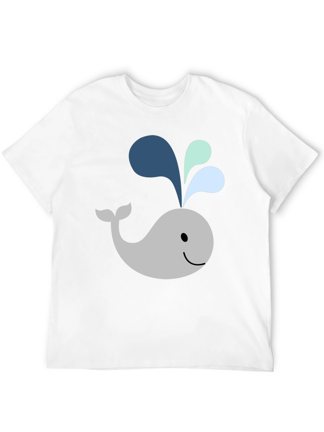 Cute Whale Graphic Black T-Shirt