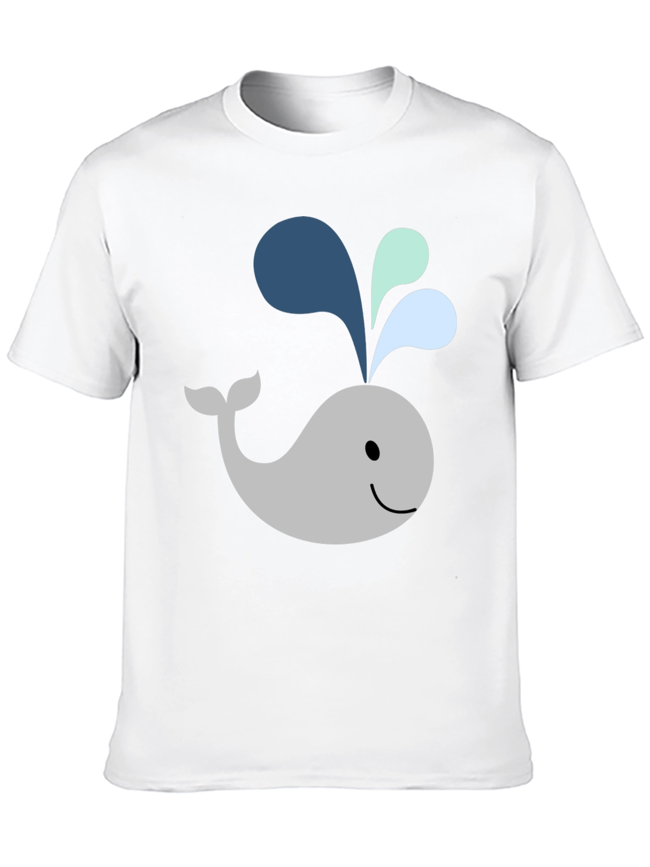 Cute Whale Graphic Black T-Shirt