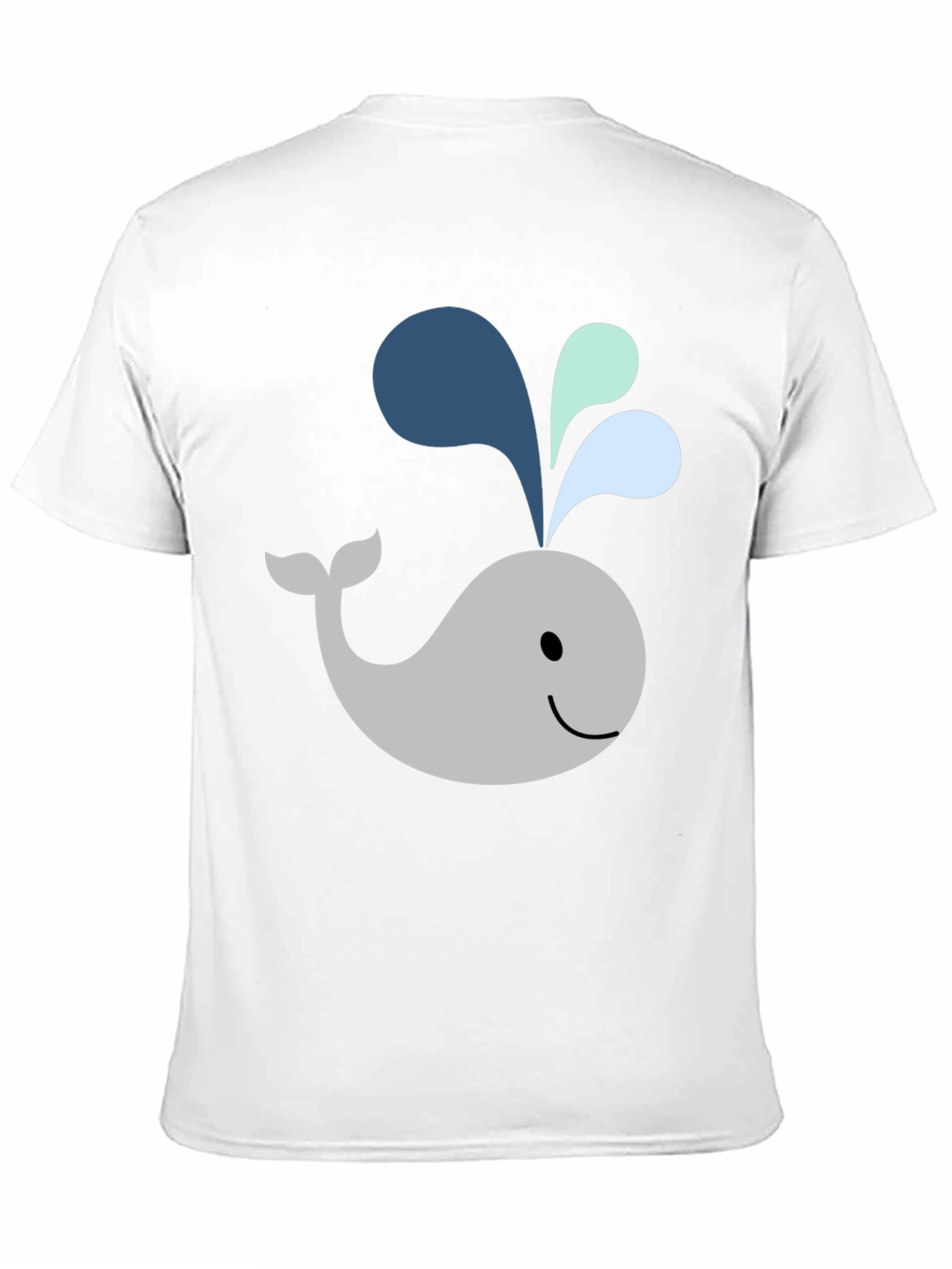 Cute Whale Graphic Black T-Shirt