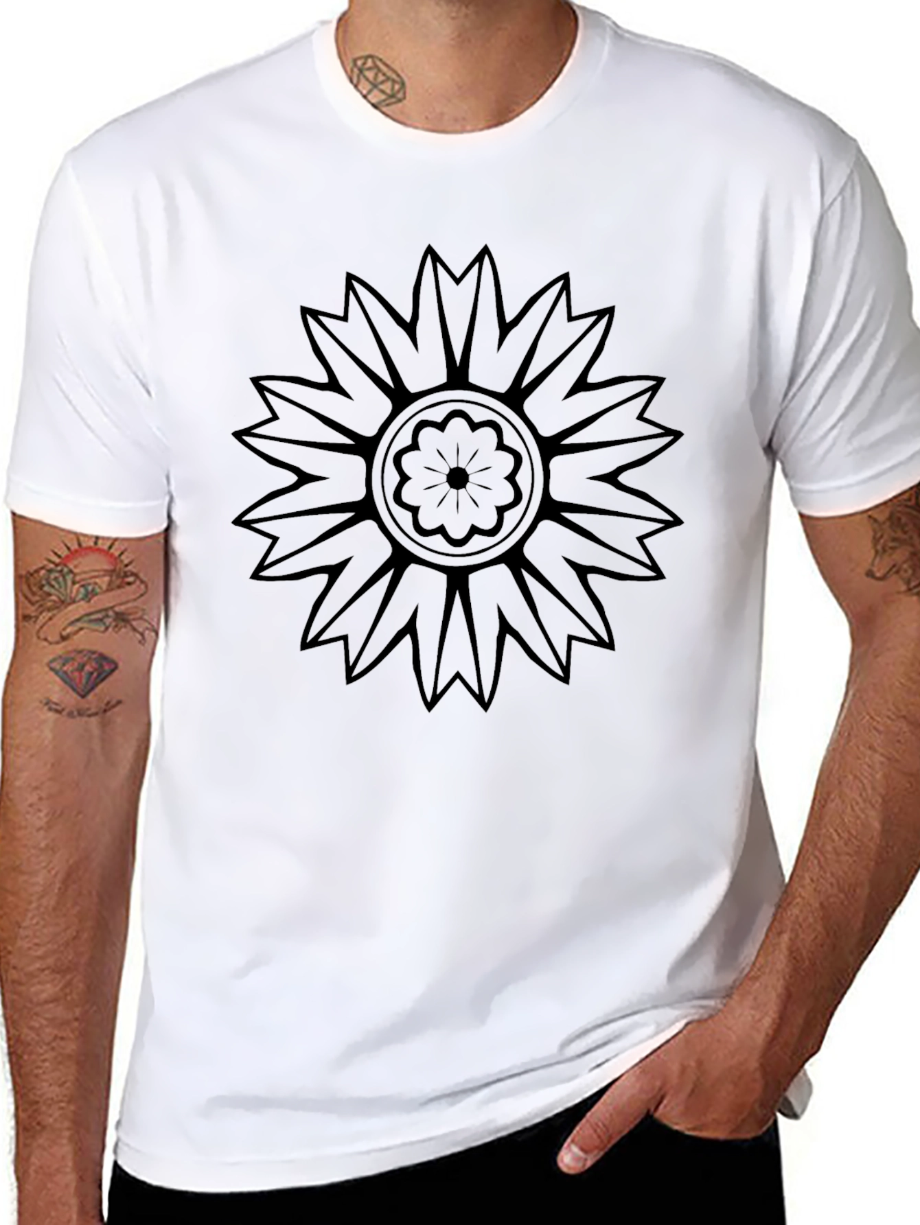 Black Floral Graphic Print T-Shirt