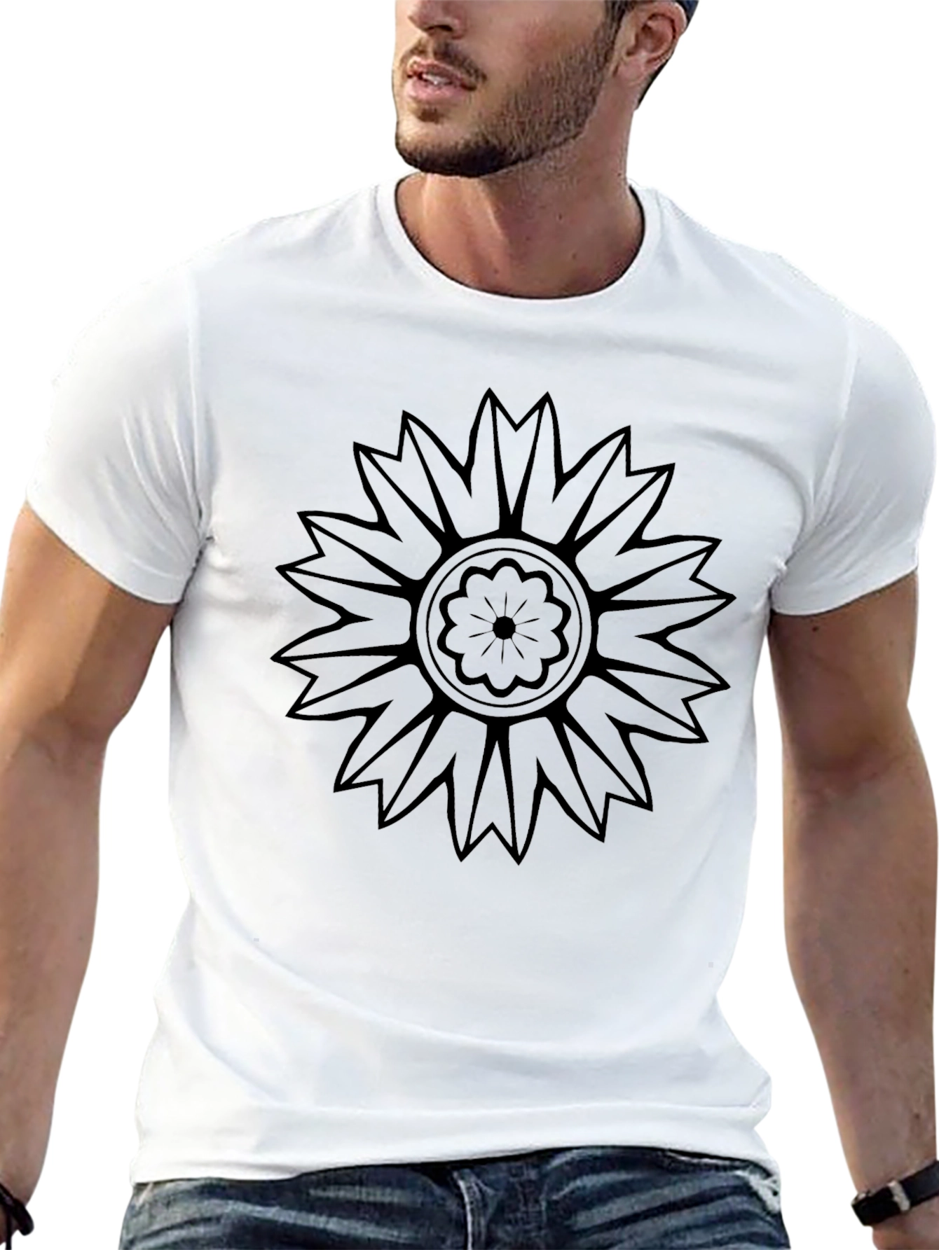 Black Floral Graphic Print T-Shirt