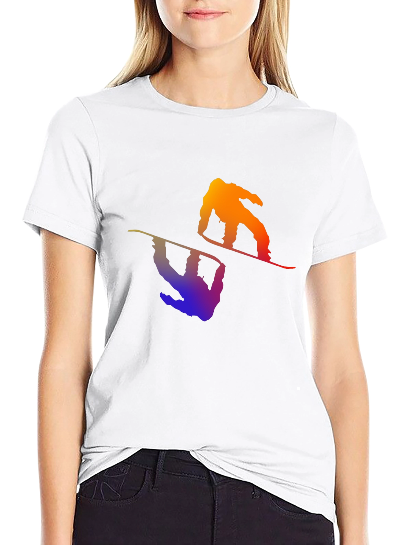Gradient Snowboarder Graphic Tee - Stylish & Unique