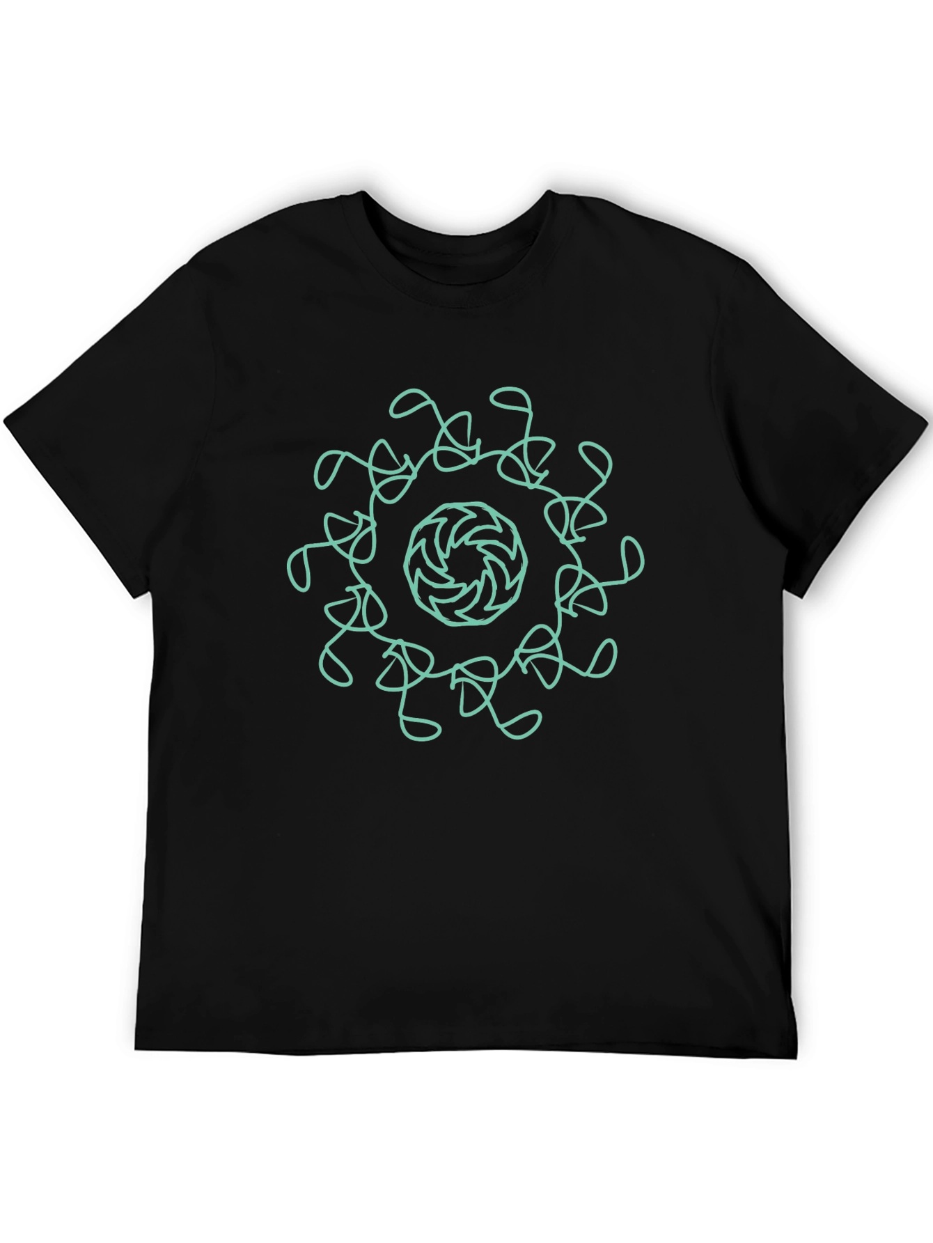 Abstract Mandala Graphic Black Tee
