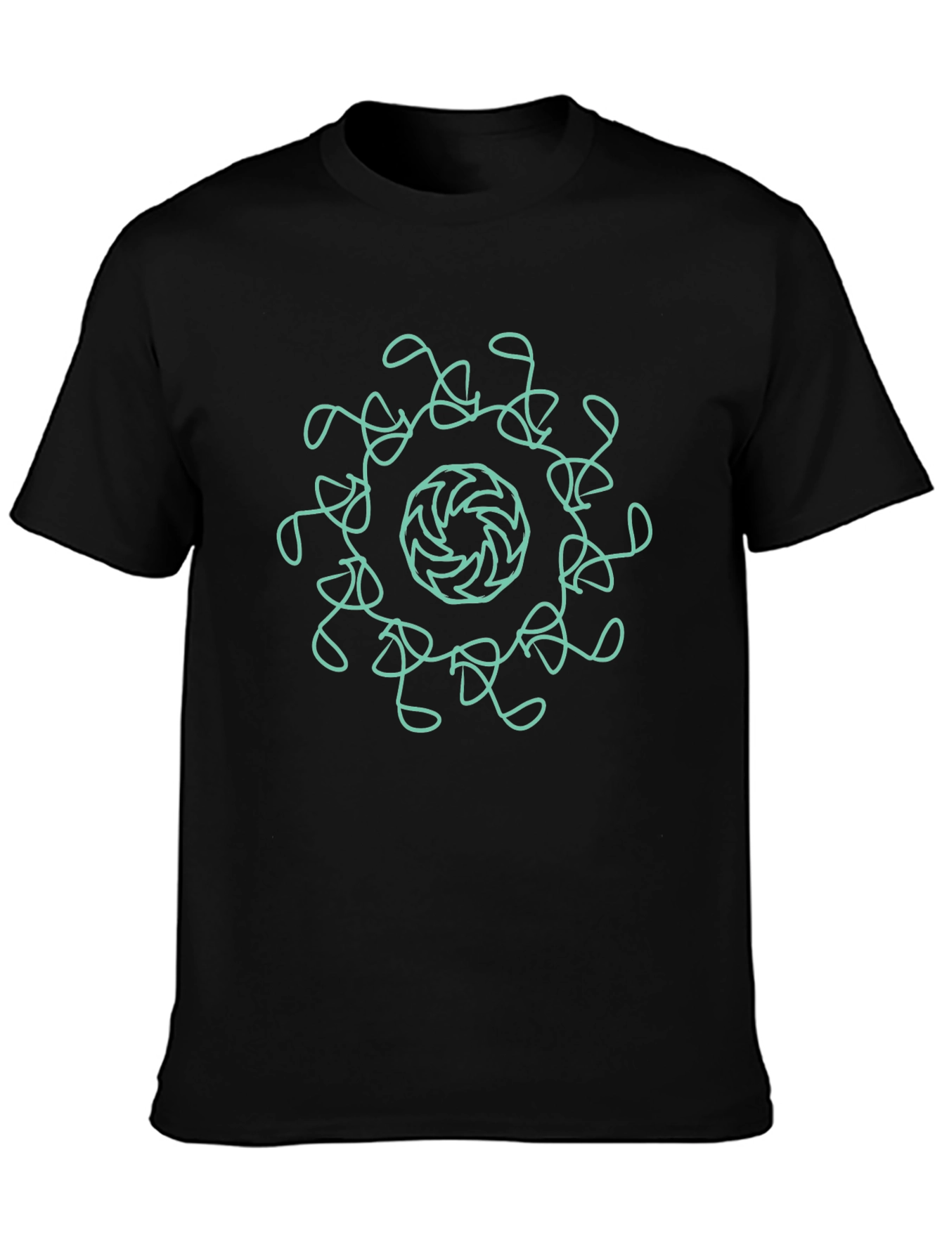 Abstract Mandala Graphic Black Tee