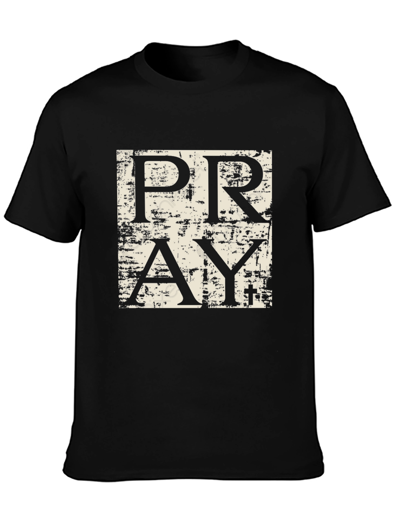 Pray Graphic Tee - Black Cotton Casual T-Shirt