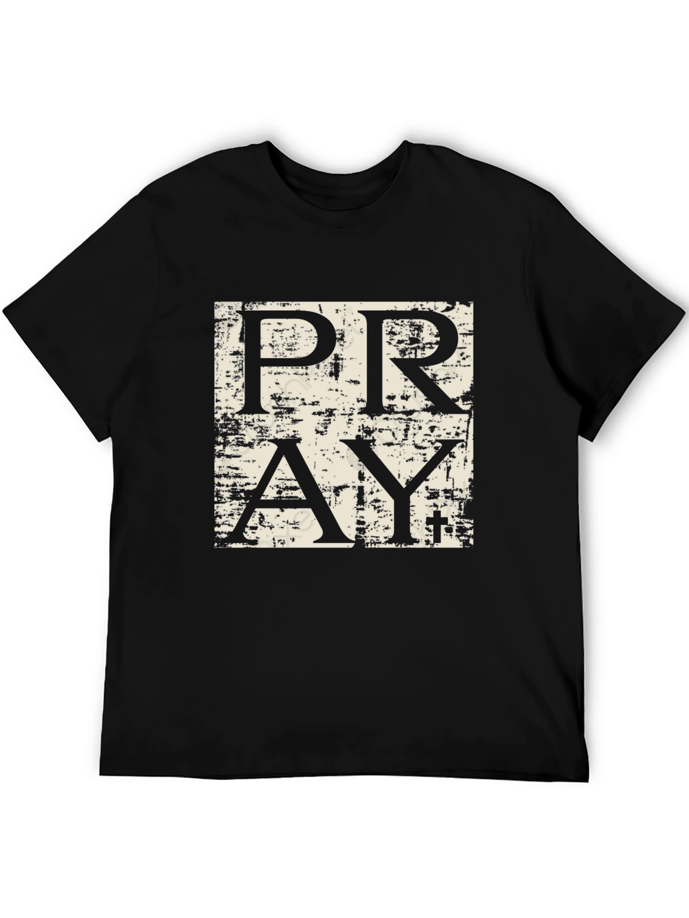 Pray Graphic Tee - Black Cotton Casual T-Shirt