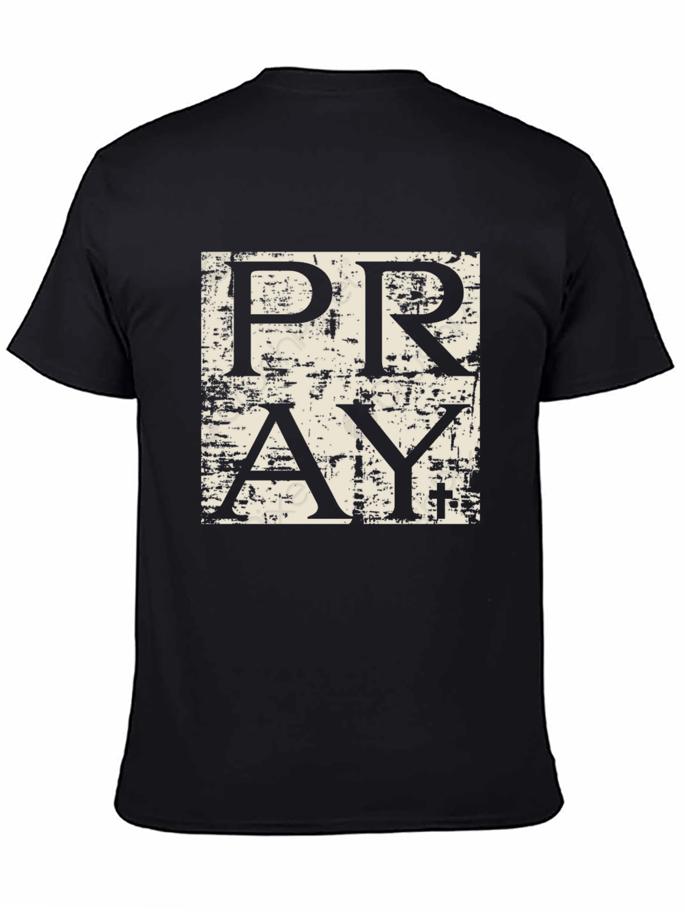 Pray Graphic Tee - Black Cotton Casual T-Shirt