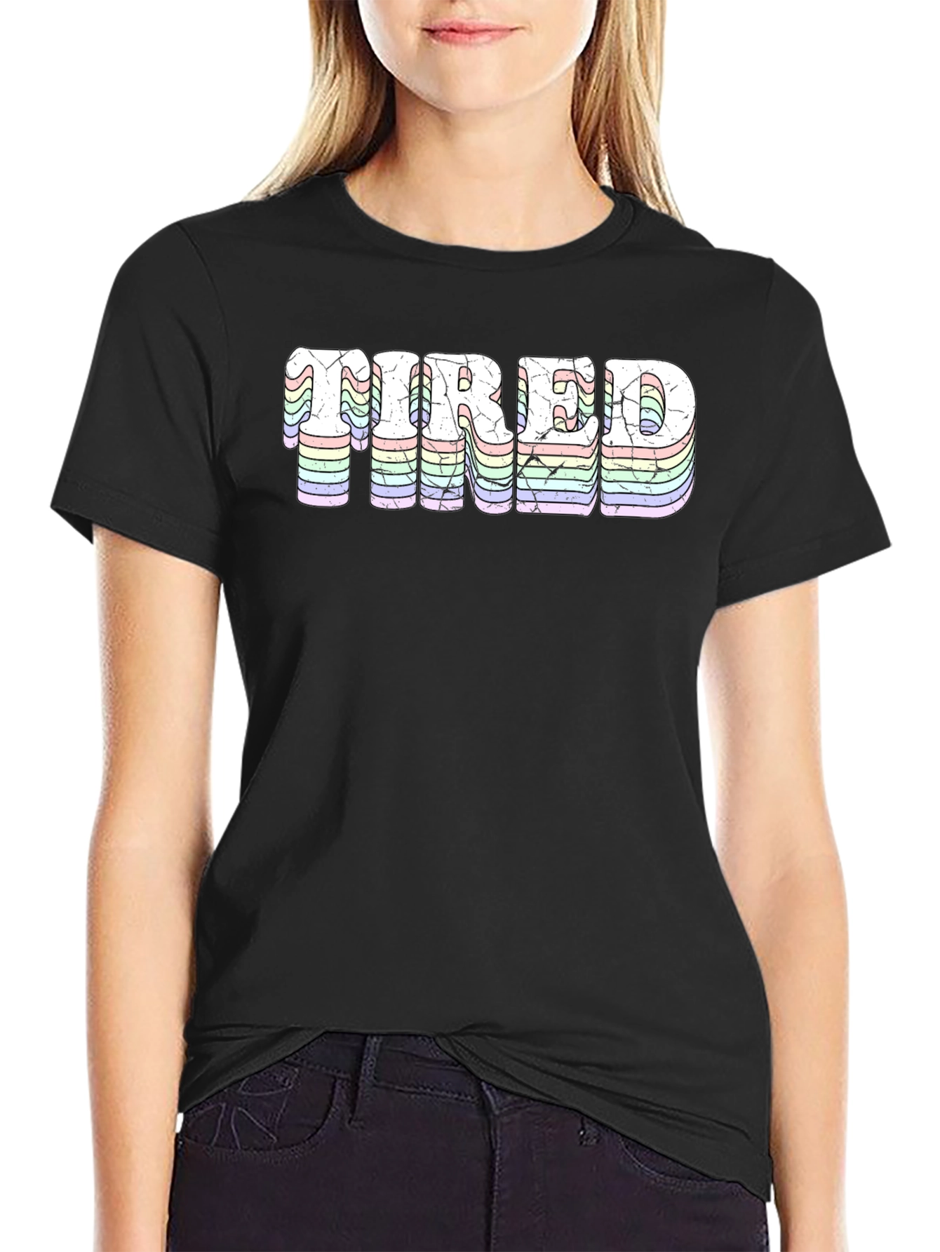 Tired T-Shirt - Retro Pastel Design
