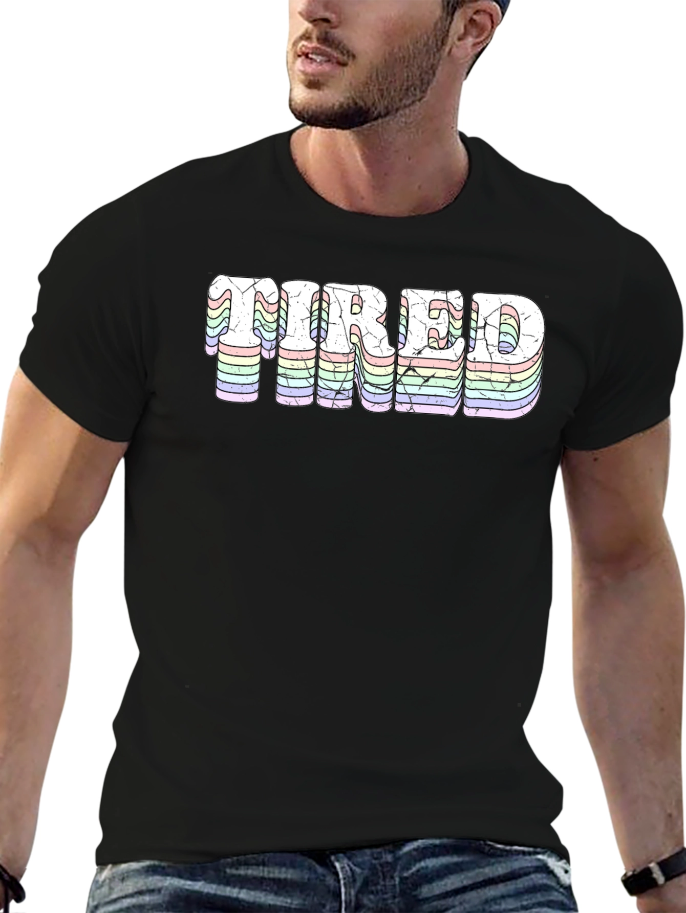 Tired T-Shirt - Retro Pastel Design