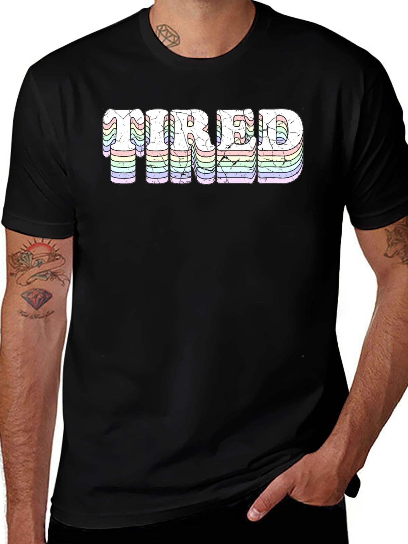 Tired T-Shirt - Retro Pastel Design
