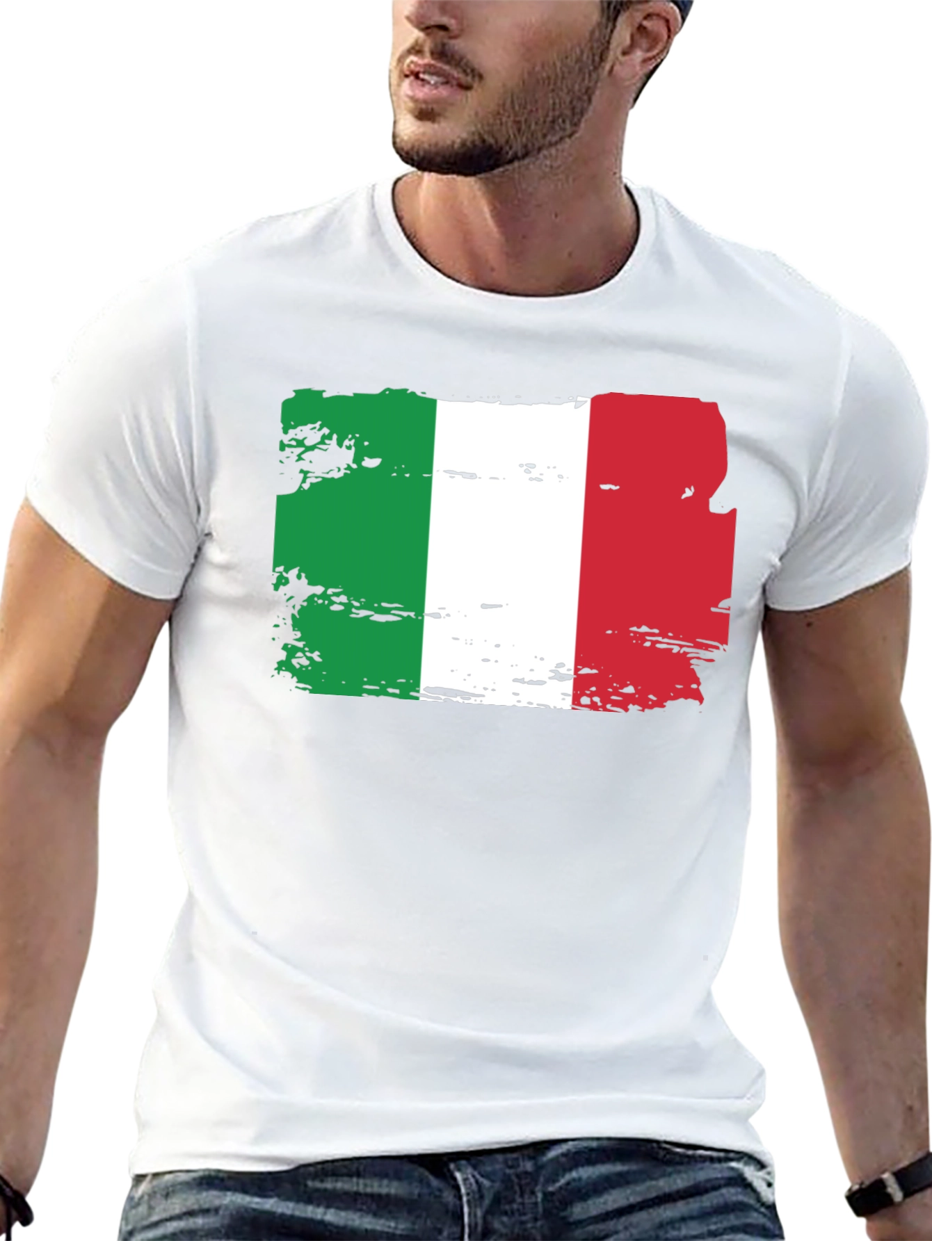 Italian Flag Graphic Tee - Black
