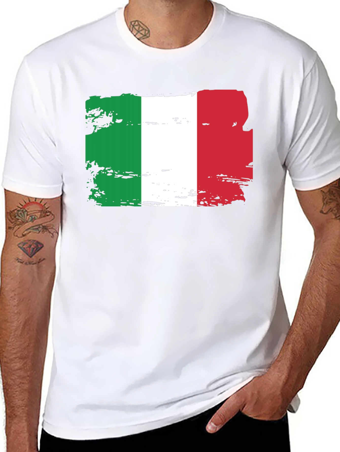 Italian Flag Graphic Tee - Black