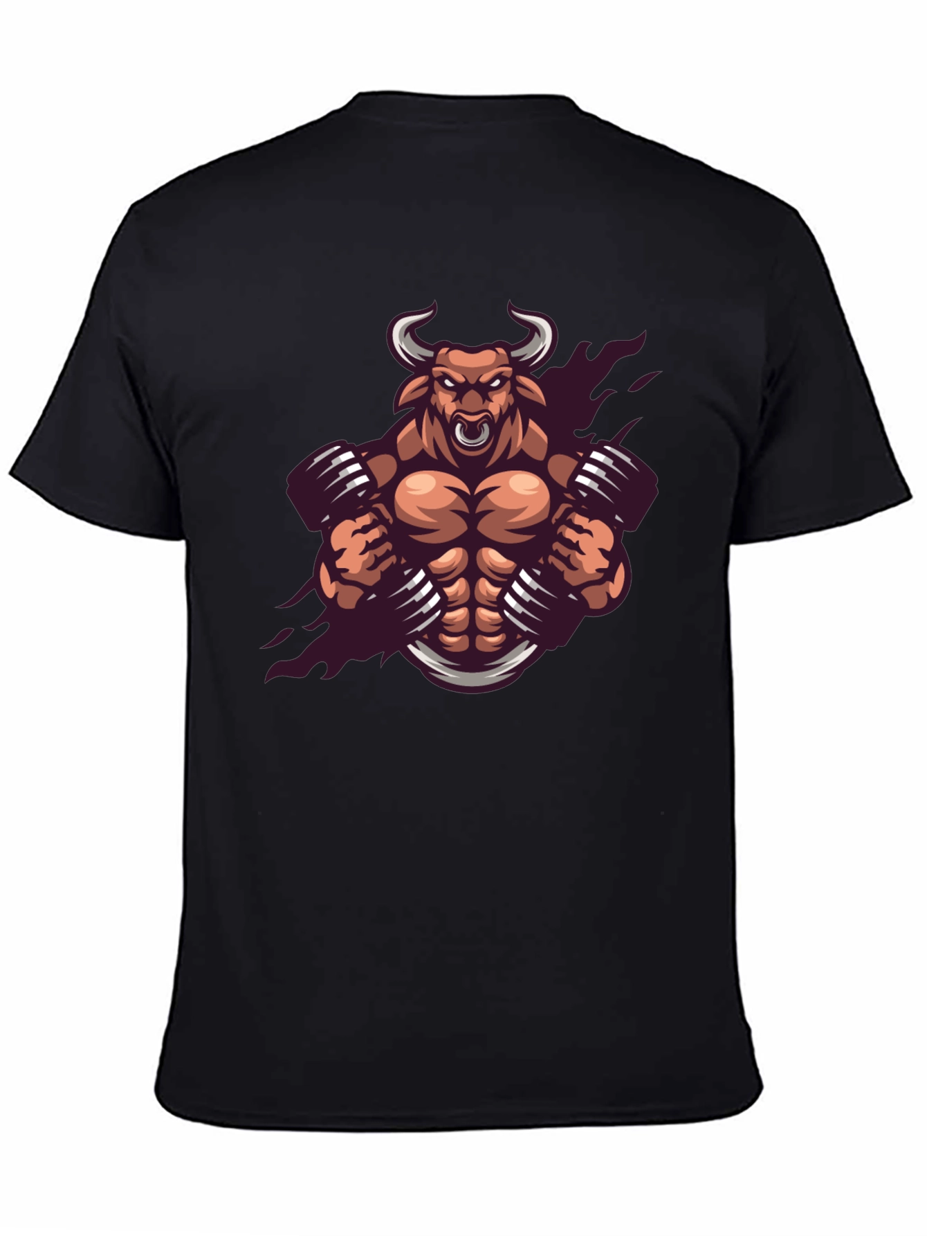 Muscle Bull Graphic Tee - Black Cotton T-Shirt