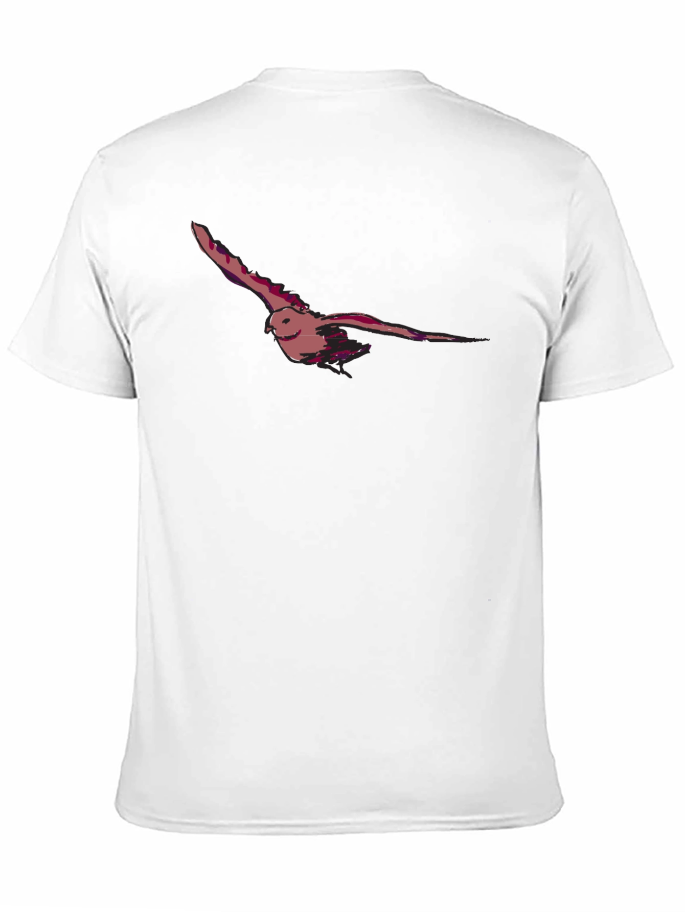 Black T-Shirt with Bird Print