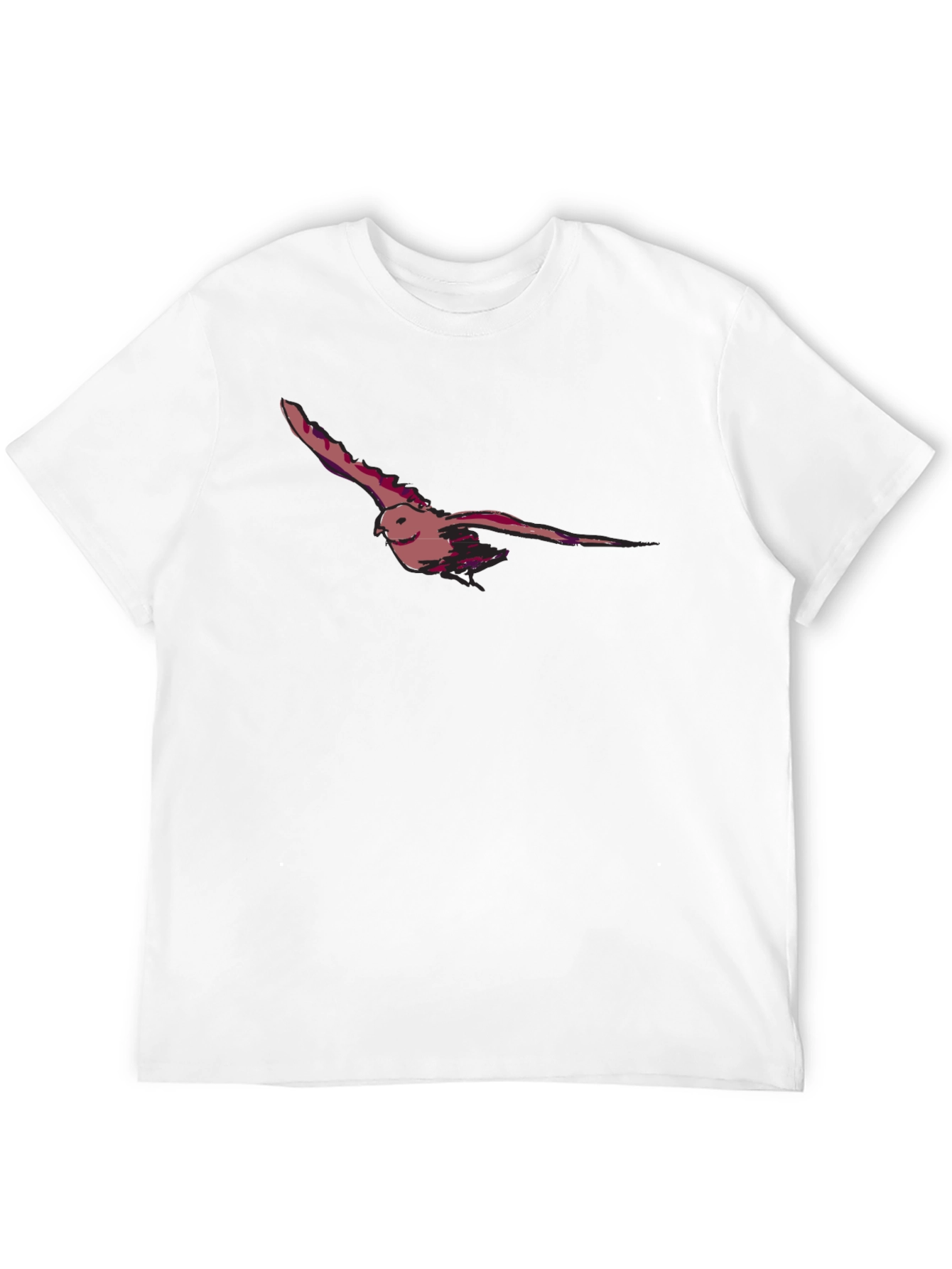 Black T-Shirt with Bird Print