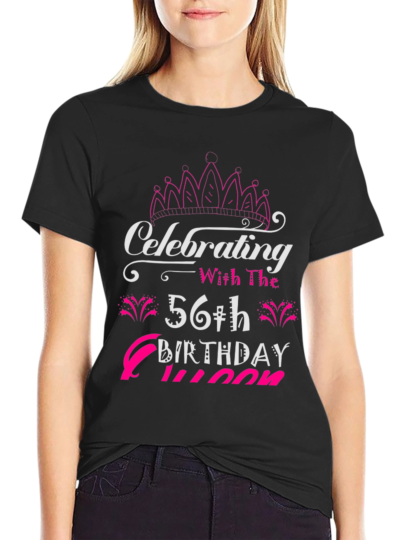 56th Birthday Queen Black T-Shirt
