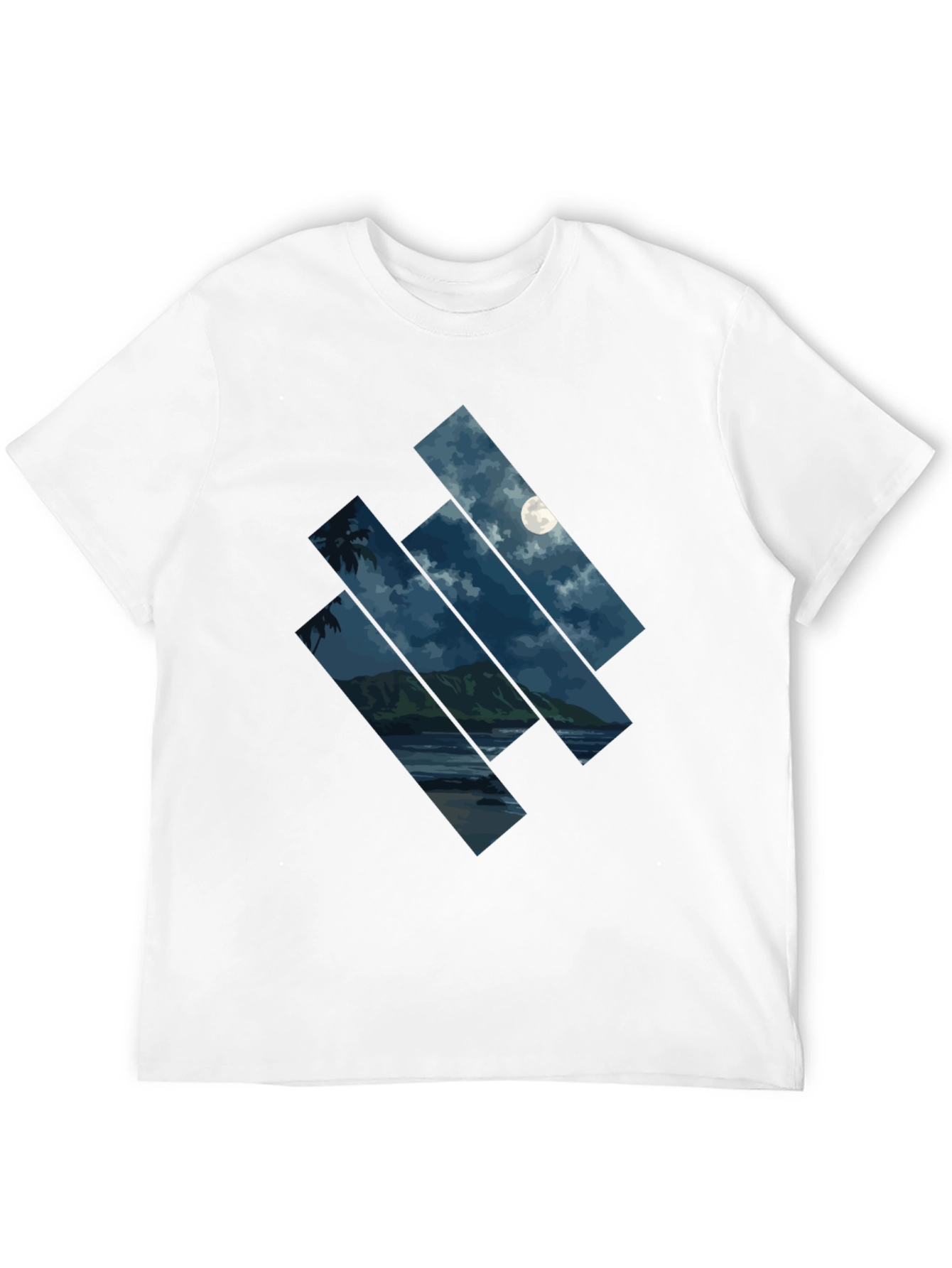 Moonlit Beach Graphic Tee - Mens Black T-Shirt