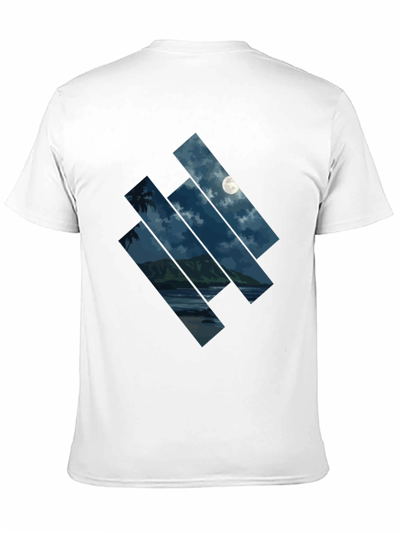 Moonlit Beach Graphic Tee - Mens Black T-Shirt