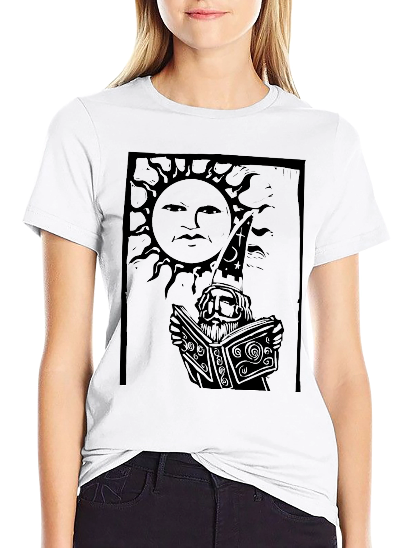 Mystic Sun Reader Graphic Tee - Black