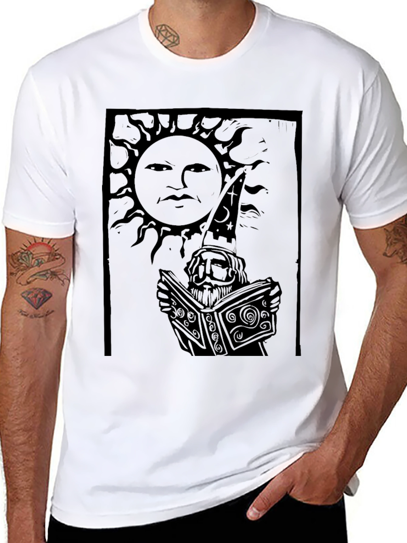 Mystic Sun Reader Graphic Tee - Black