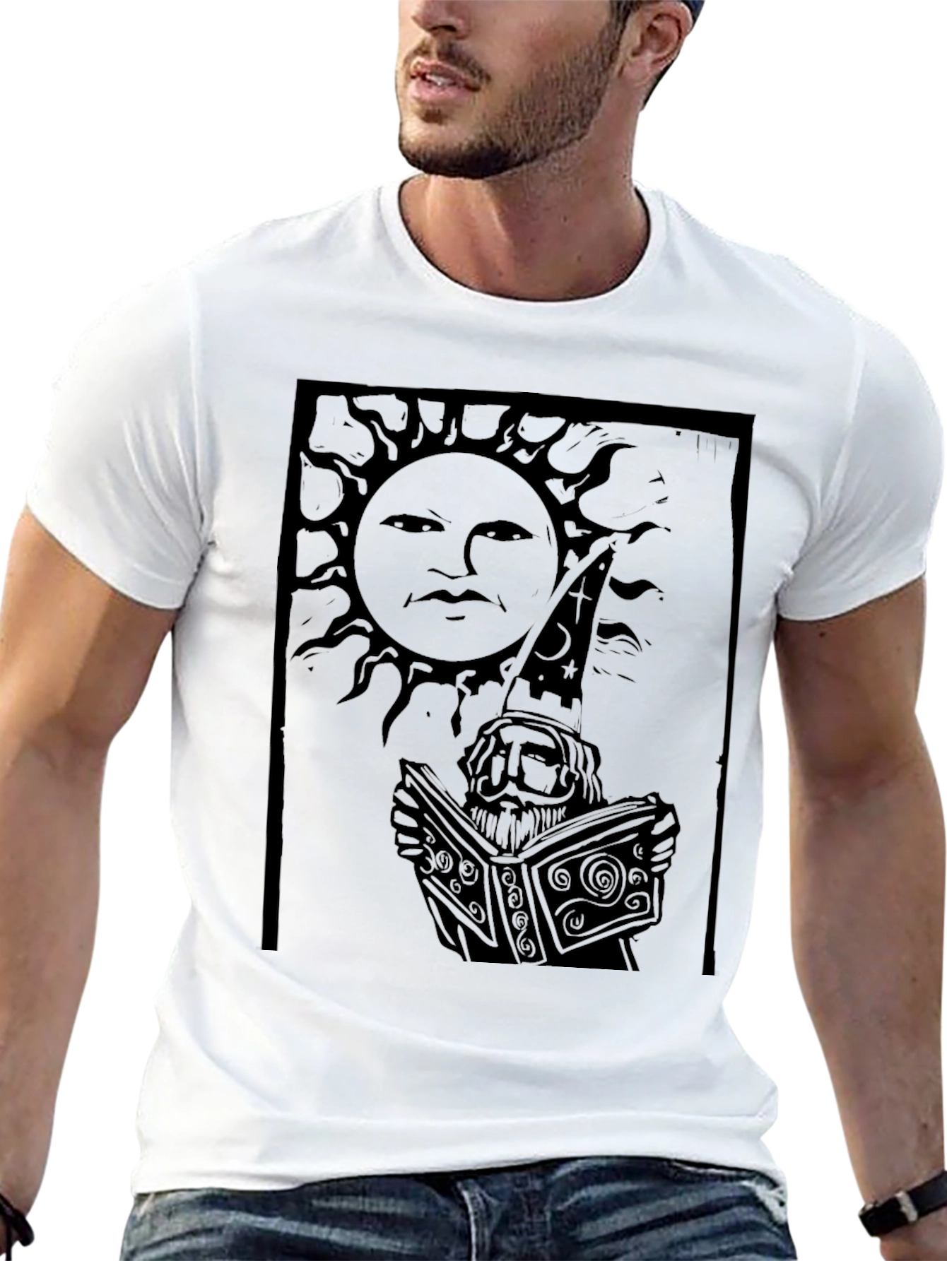 Mystic Sun Reader Graphic Tee - Black